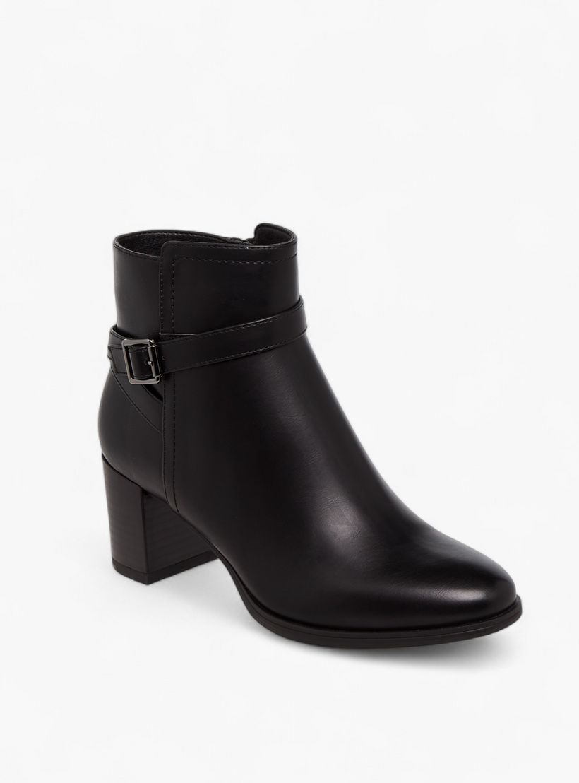 Celeste Women's Solid Ankle Boots with Block Heel-women-shoes-boots-image-2