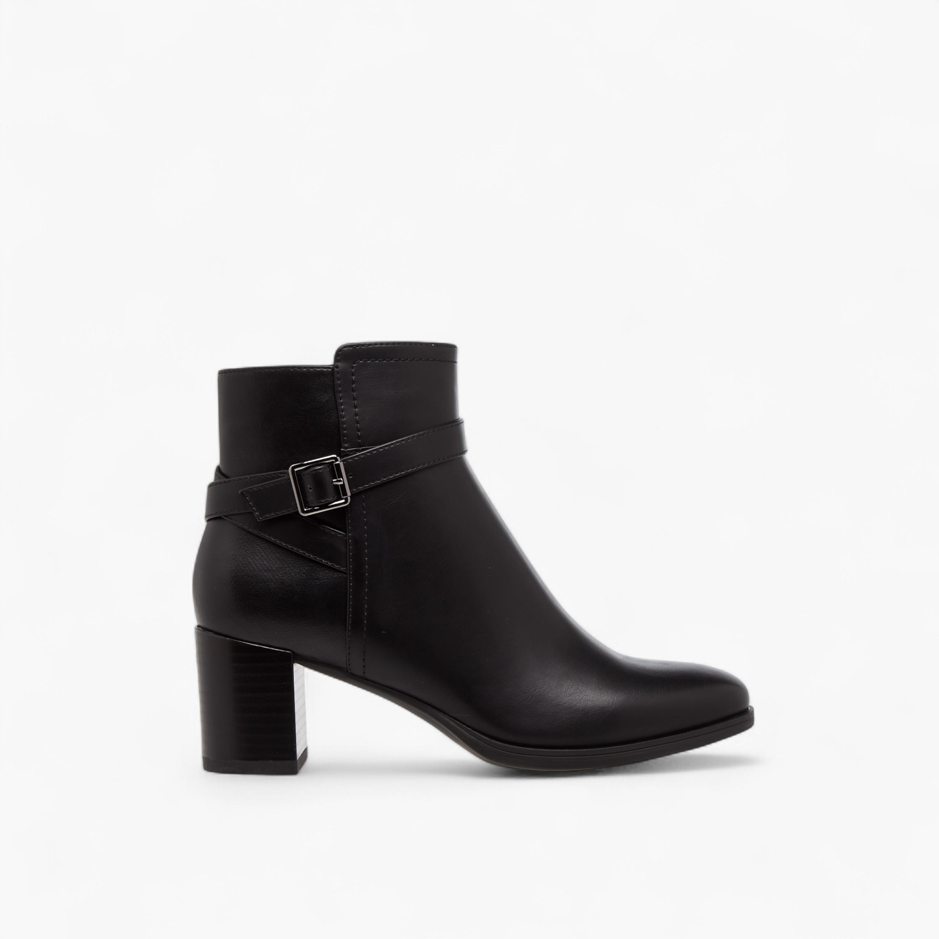 Celeste Women's Solid Ankle Boots with Block Heel-women-shoes-boots-image-3