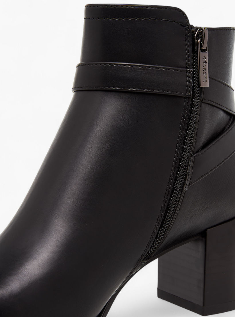 Celeste Women's Solid Ankle Boots with Block Heel-women-shoes-boots-image-4