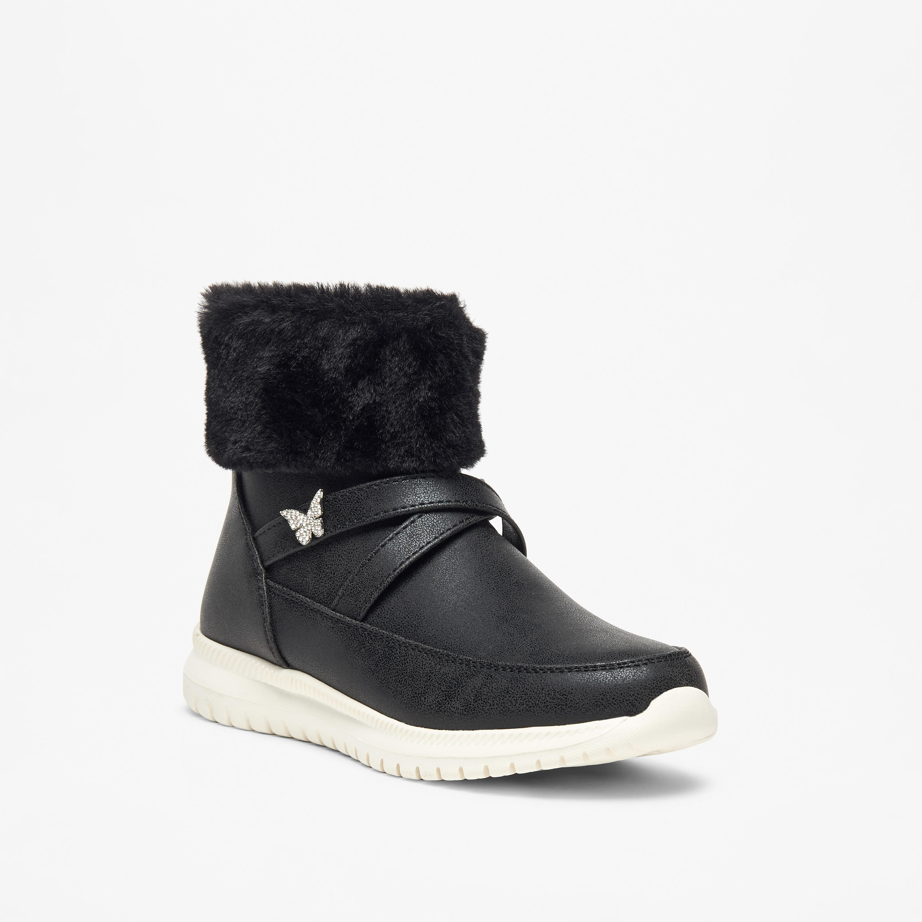 بوت بزينة مخملية وقصة عالية وسحّاب إغلاق من فلورا بيلا-girls-shoes-boots-image-1