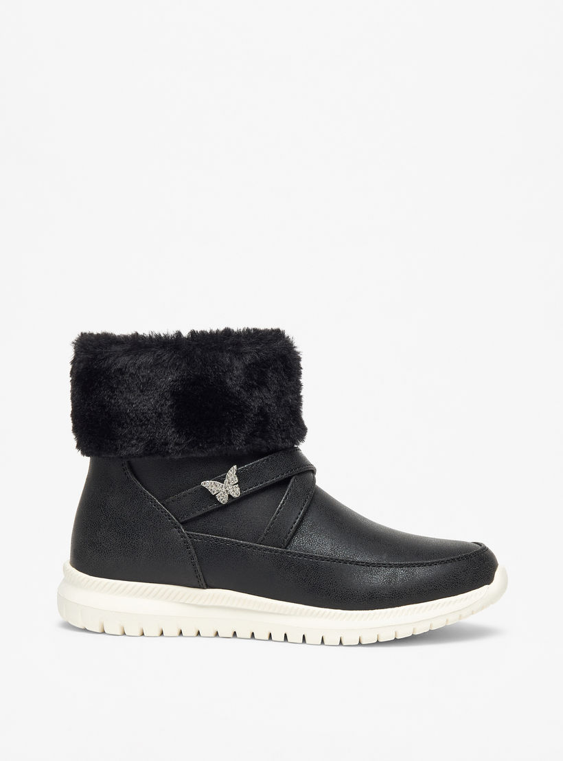 بوت بزينة مخملية وقصة عالية وسحّاب إغلاق من فلورا بيلا-girls-shoes-boots-image-3