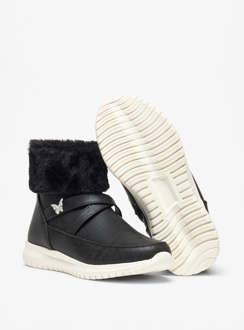 بوت بزينة مخملية وقصة عالية وسحّاب إغلاق من فلورا بيلا-girls-shoes-boots-image-4