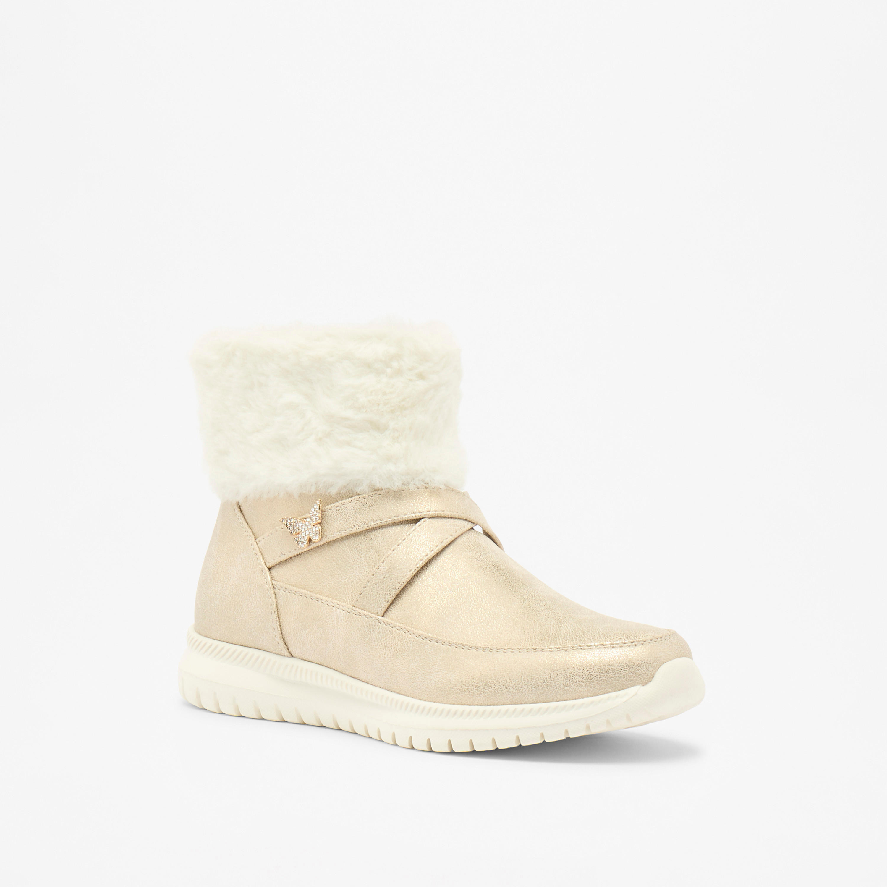 Flora Bella Plush Detail High Cut Boots with Zip Closure-girls-shoes-boots-image-1