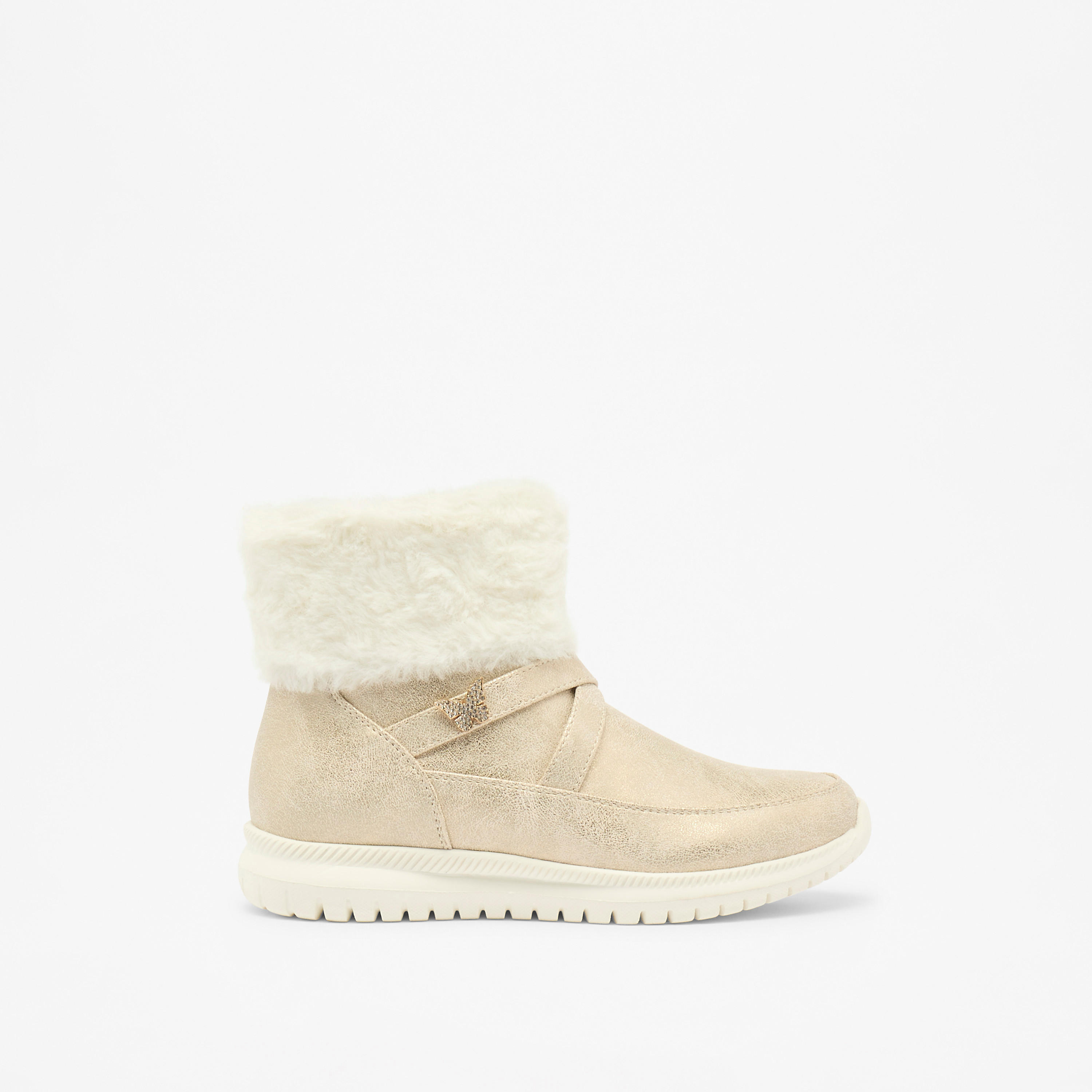 Flora Bella Plush Detail High Cut Boots with Zip Closure-girls-shoes-boots-image-3