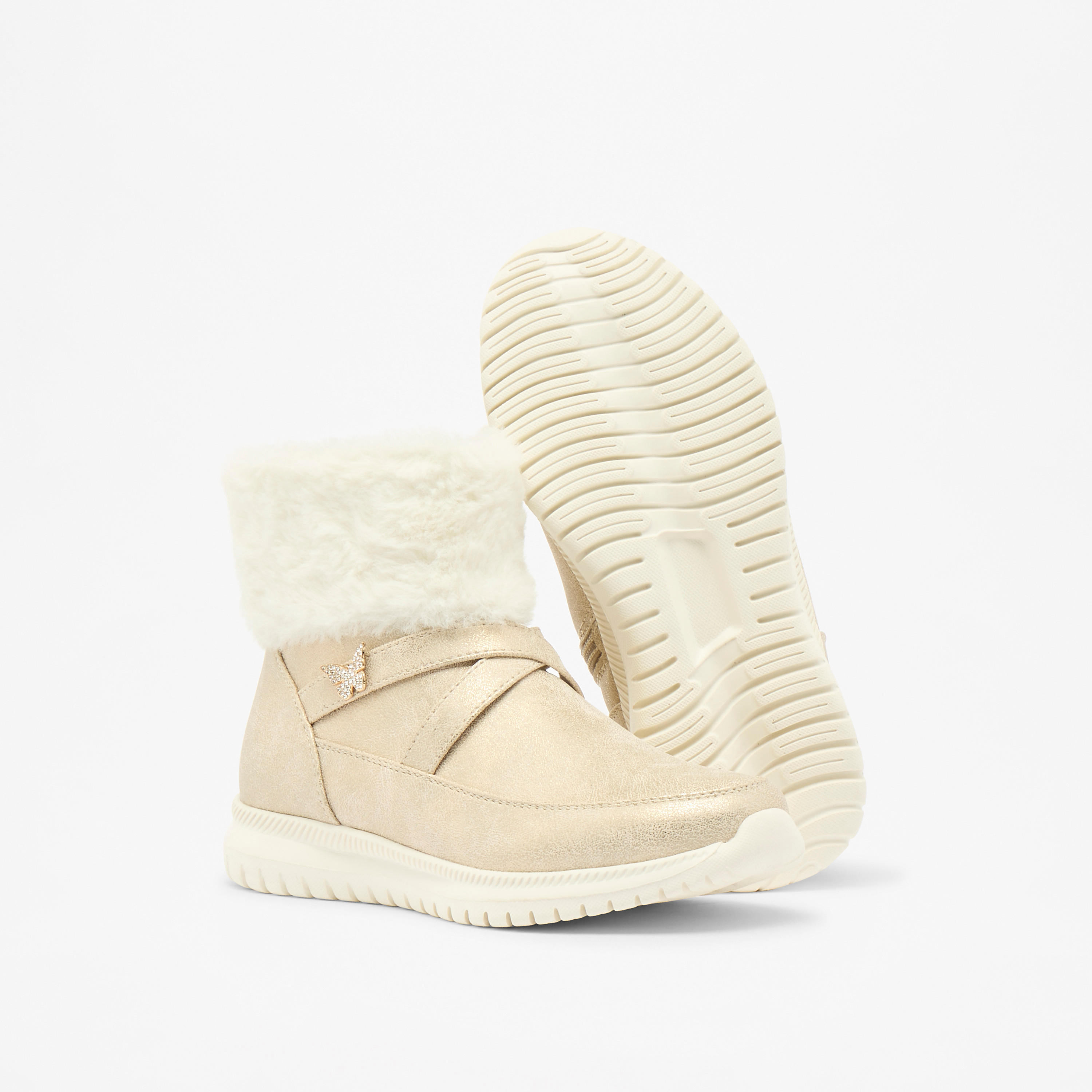 Flora Bella Plush Detail High Cut Boots with Zip Closure-girls-shoes-boots-image-4