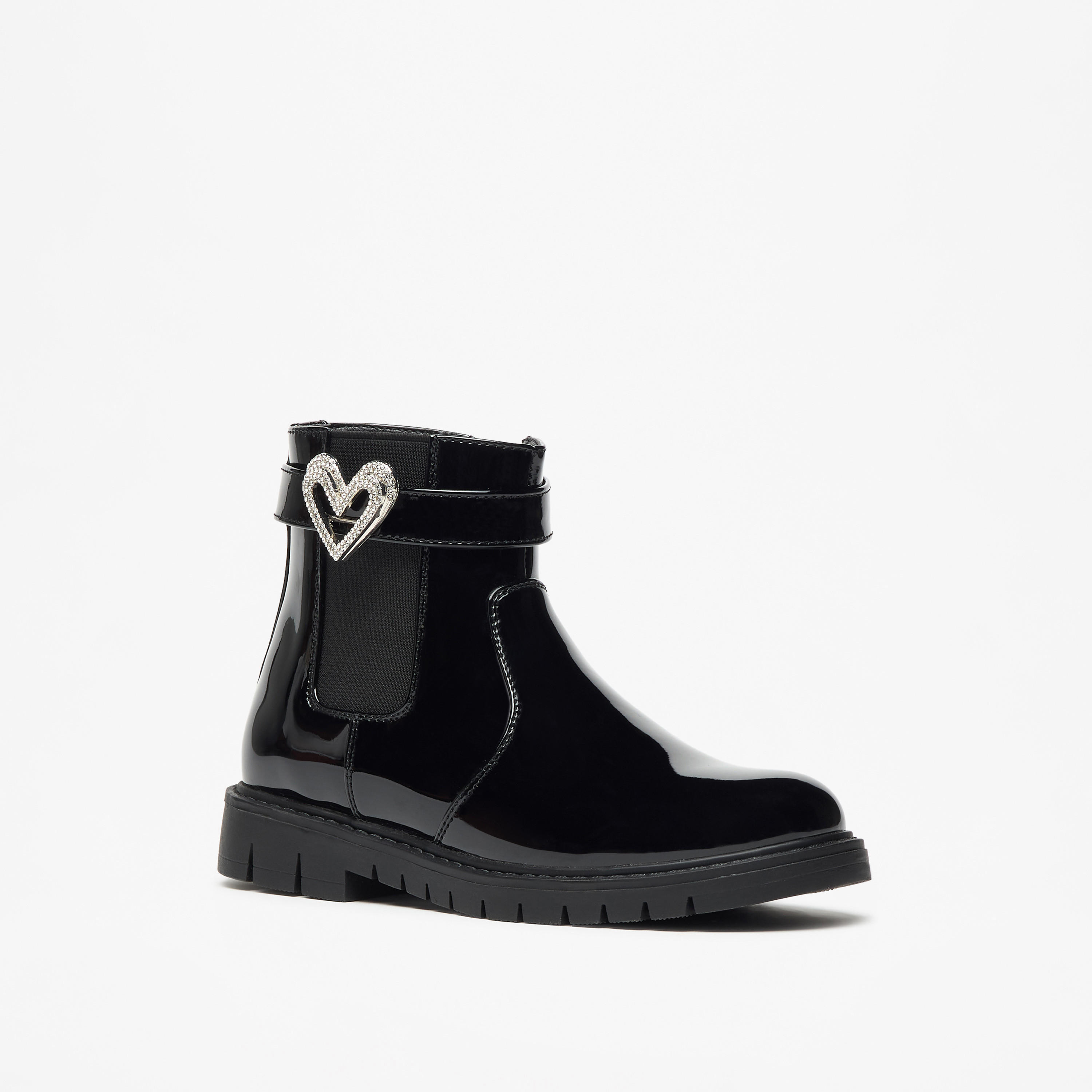 بوت بزينة قلب وقصة عالية وسحّاب إغلاق من فلورا بيلا-girls-shoes-boots-image-1