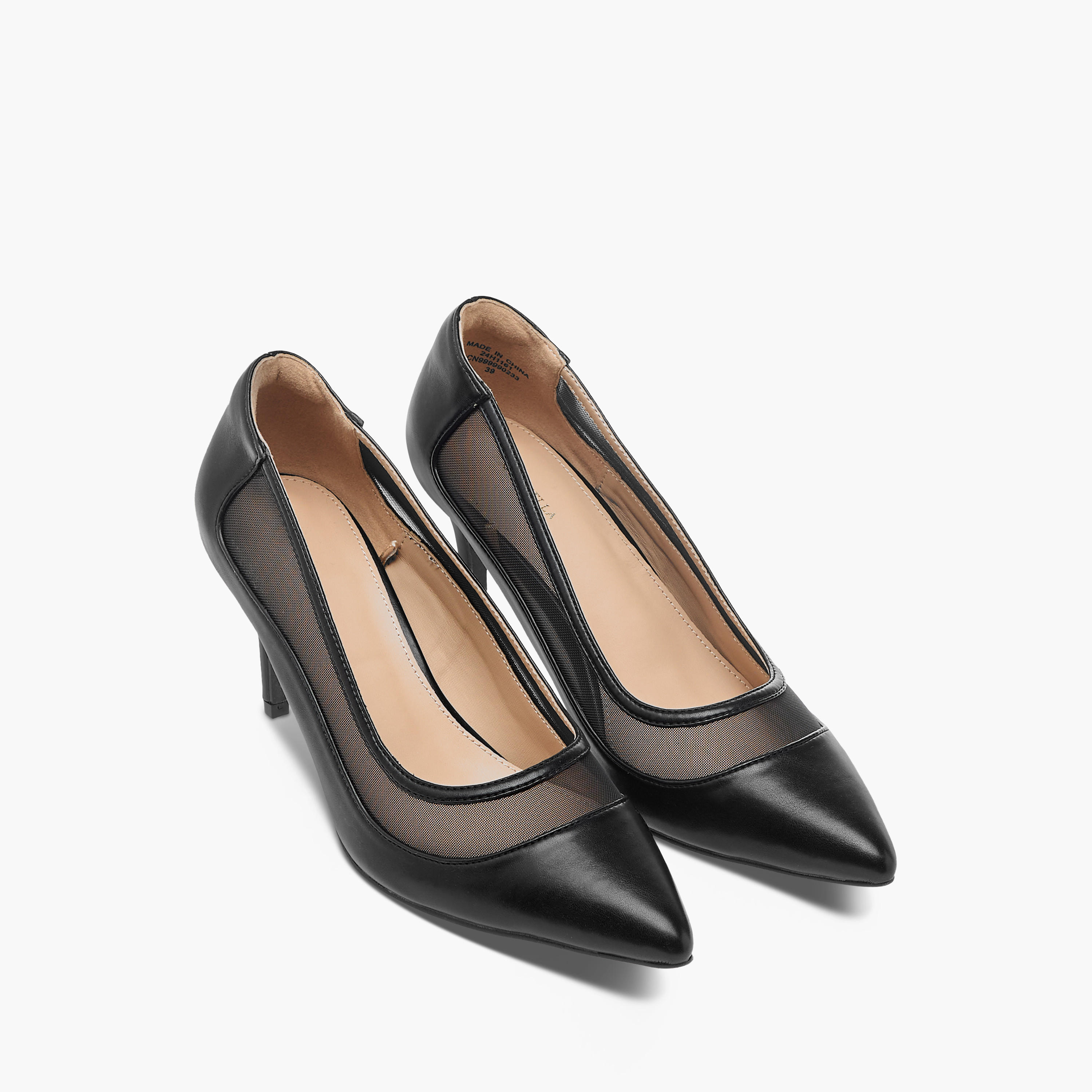 حذاء كلاسيكي بارز الملمس سهل الارتداء بكعب ستيليتو من فلورا بيلا-women-shoes-heels-image-1