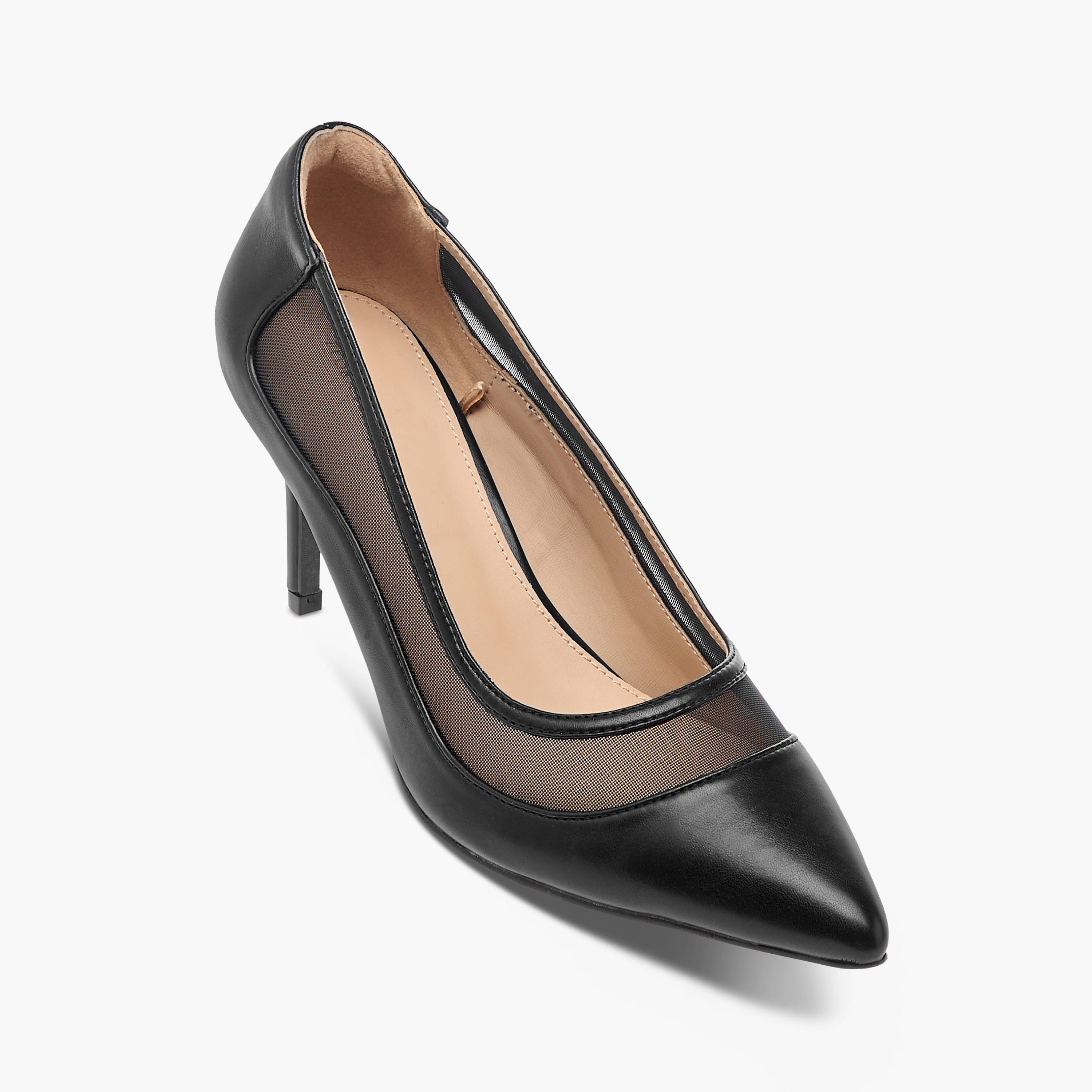 حذاء كلاسيكي بارز الملمس سهل الارتداء بكعب ستيليتو من فلورا بيلا-women-shoes-heels-image-2