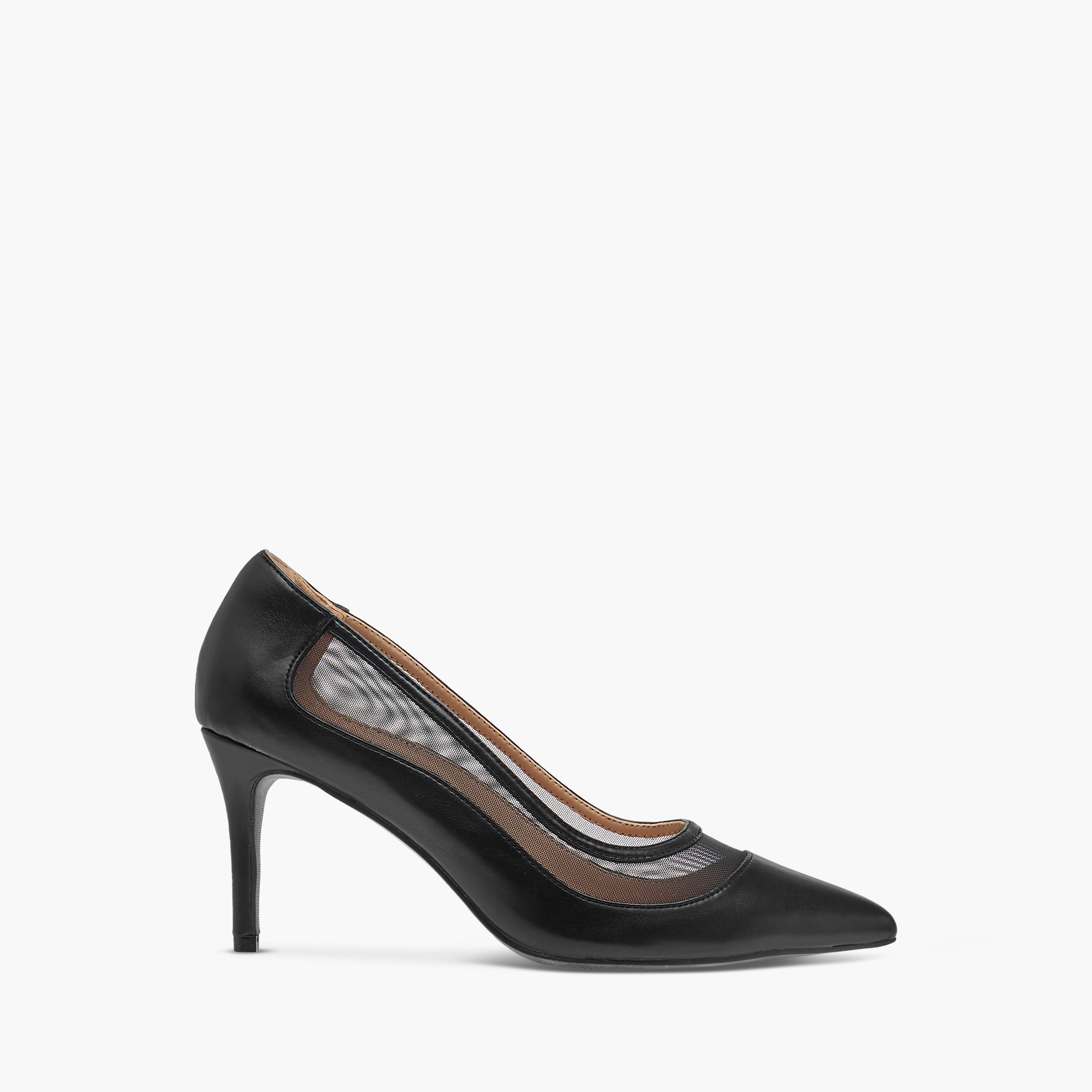 حذاء كلاسيكي بارز الملمس سهل الارتداء بكعب ستيليتو من فلورا بيلا-women-shoes-heels-image-3