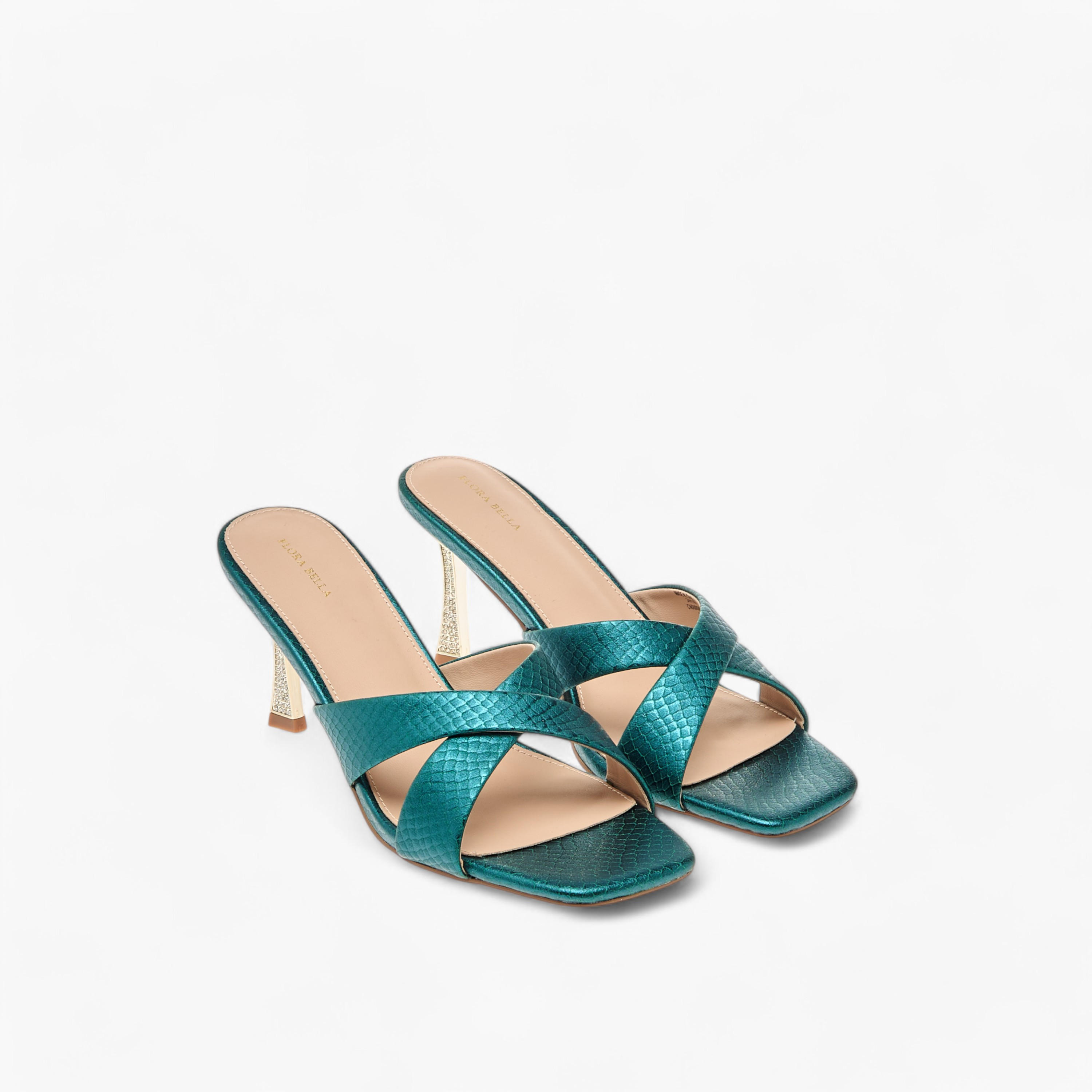 صندل بارز الملمس بحزام متقاطع وكعب ستيليتو من فلورا بيلا-women-shoes-sandals-heeled-image-1
