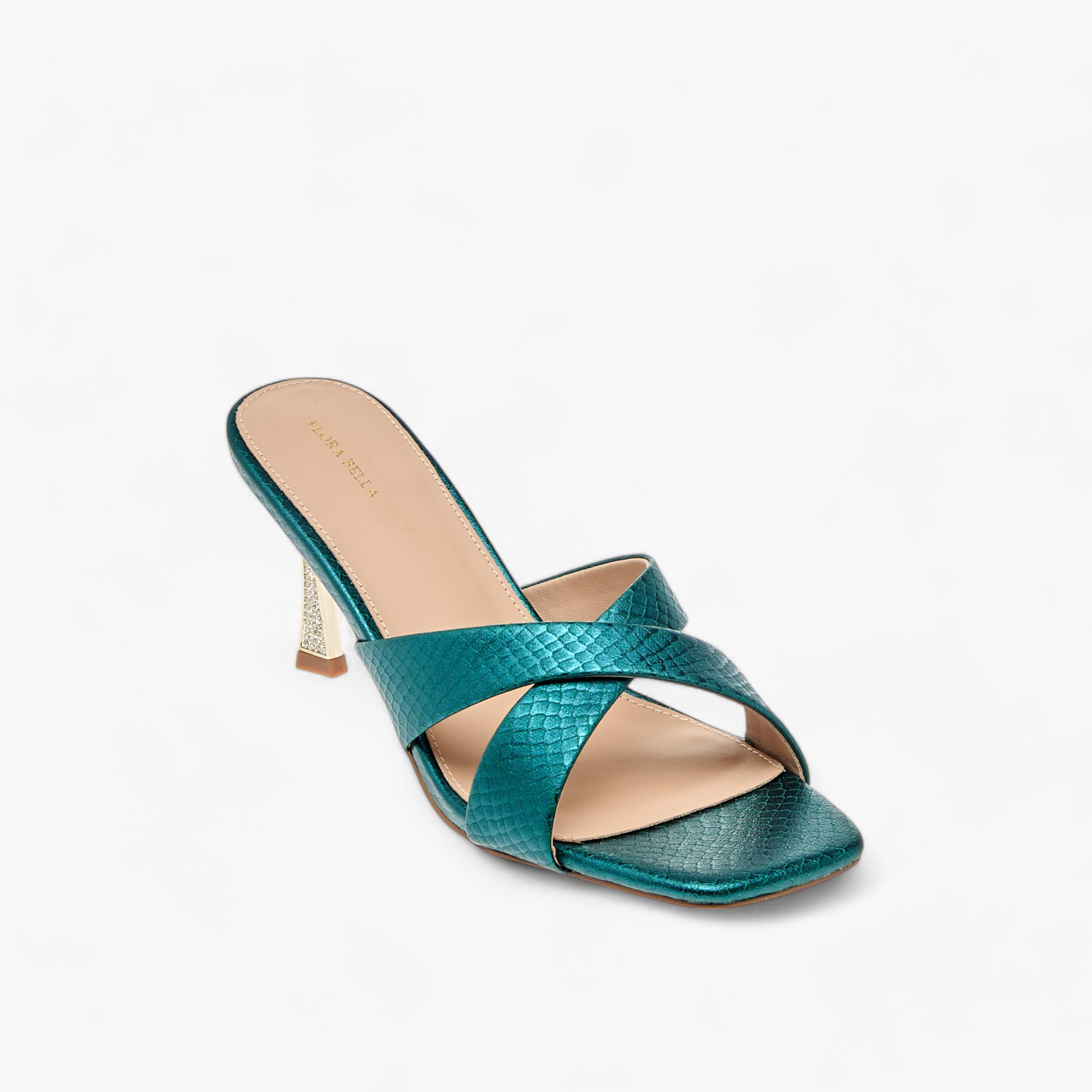 صندل بارز الملمس بحزام متقاطع وكعب ستيليتو من فلورا بيلا-women-shoes-sandals-heeled-image-2