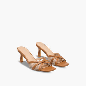 Flora Bella Solid Cross Strap Slip-On Sandals with Flared Heels-women-shoes-sandals-image-1