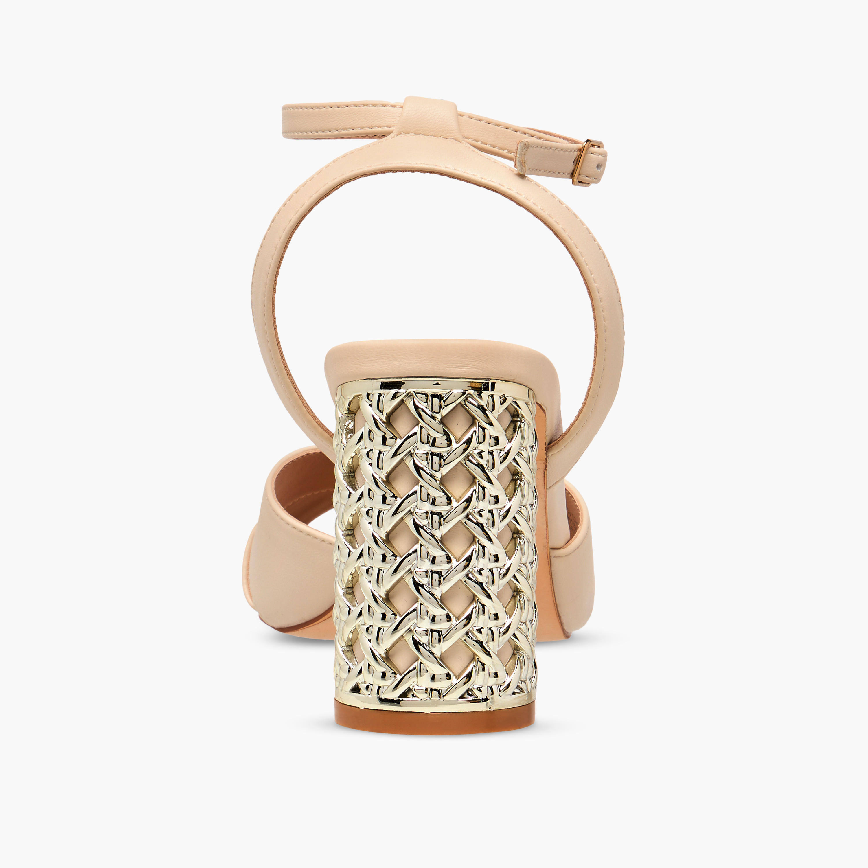 Flora Bella Cross Strap Metallic Block Heel Sandals with Buckle Closure-women-shoes-sandals-heeled-image-5