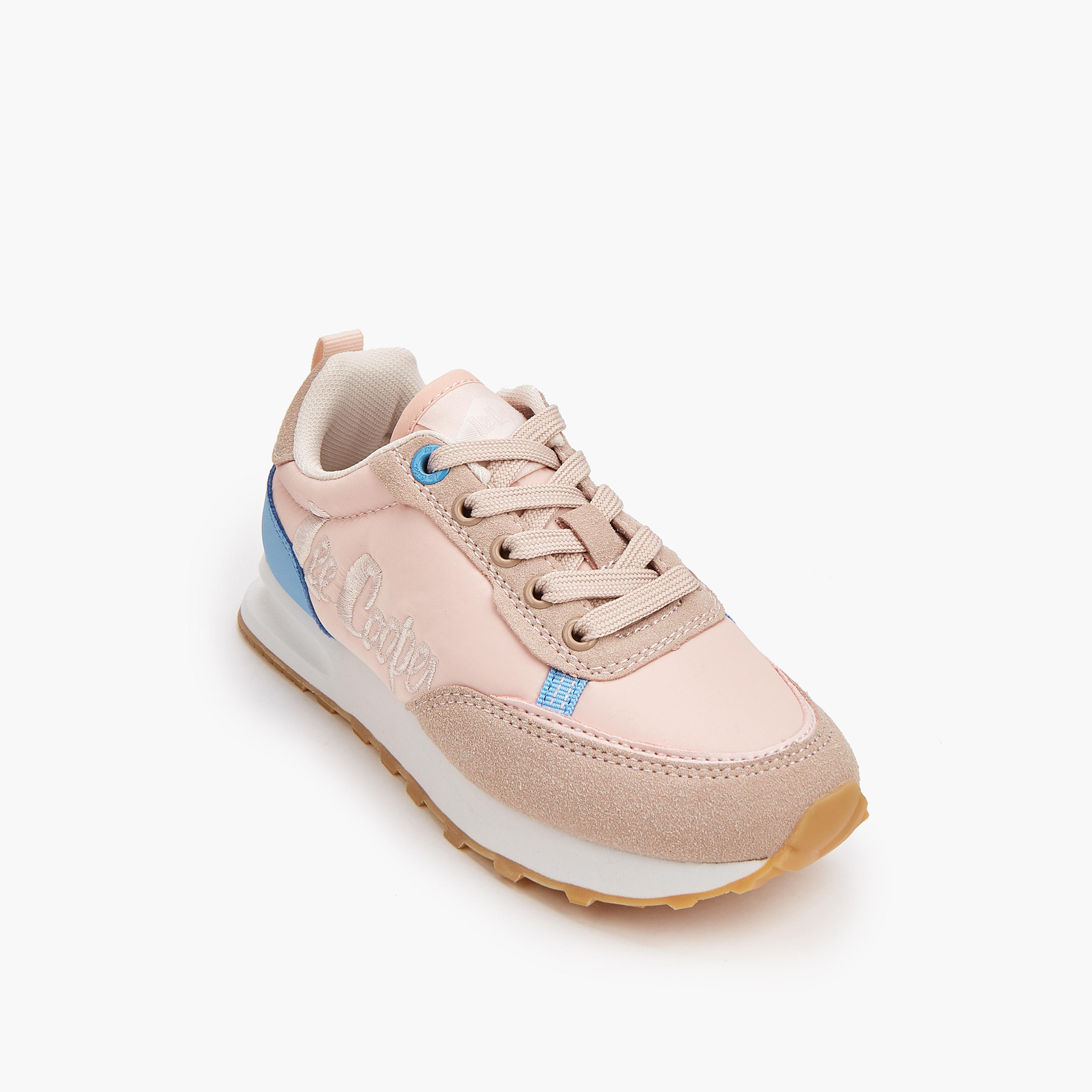 Lee Cooper Girls' Panelled Lace-Up Sneakers with Pull Tab-girls-shoes-sneakers-image-3
