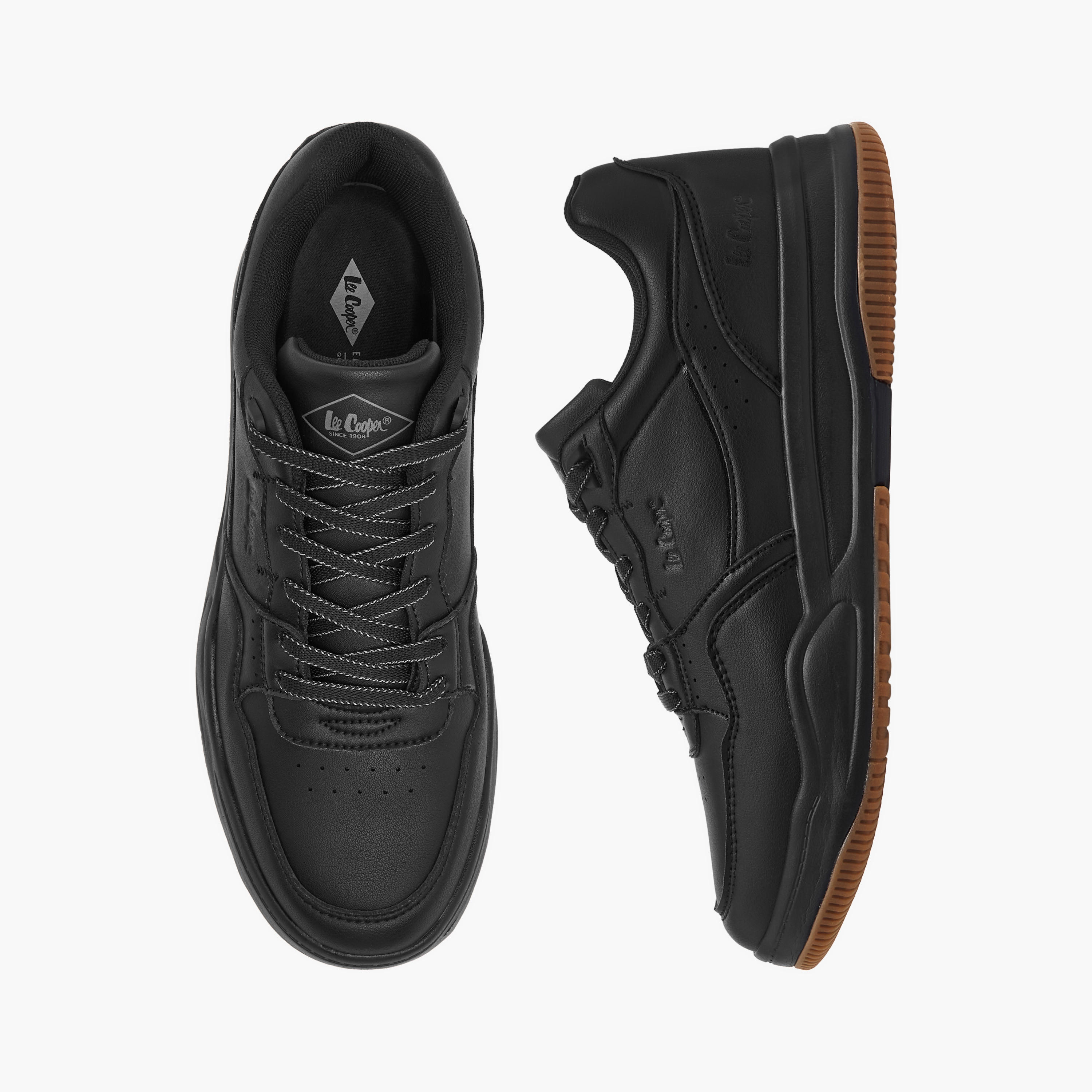Lee Cooper Men's Perforated Lace-Up Sneakers-men-shoes-sneakers-image-1