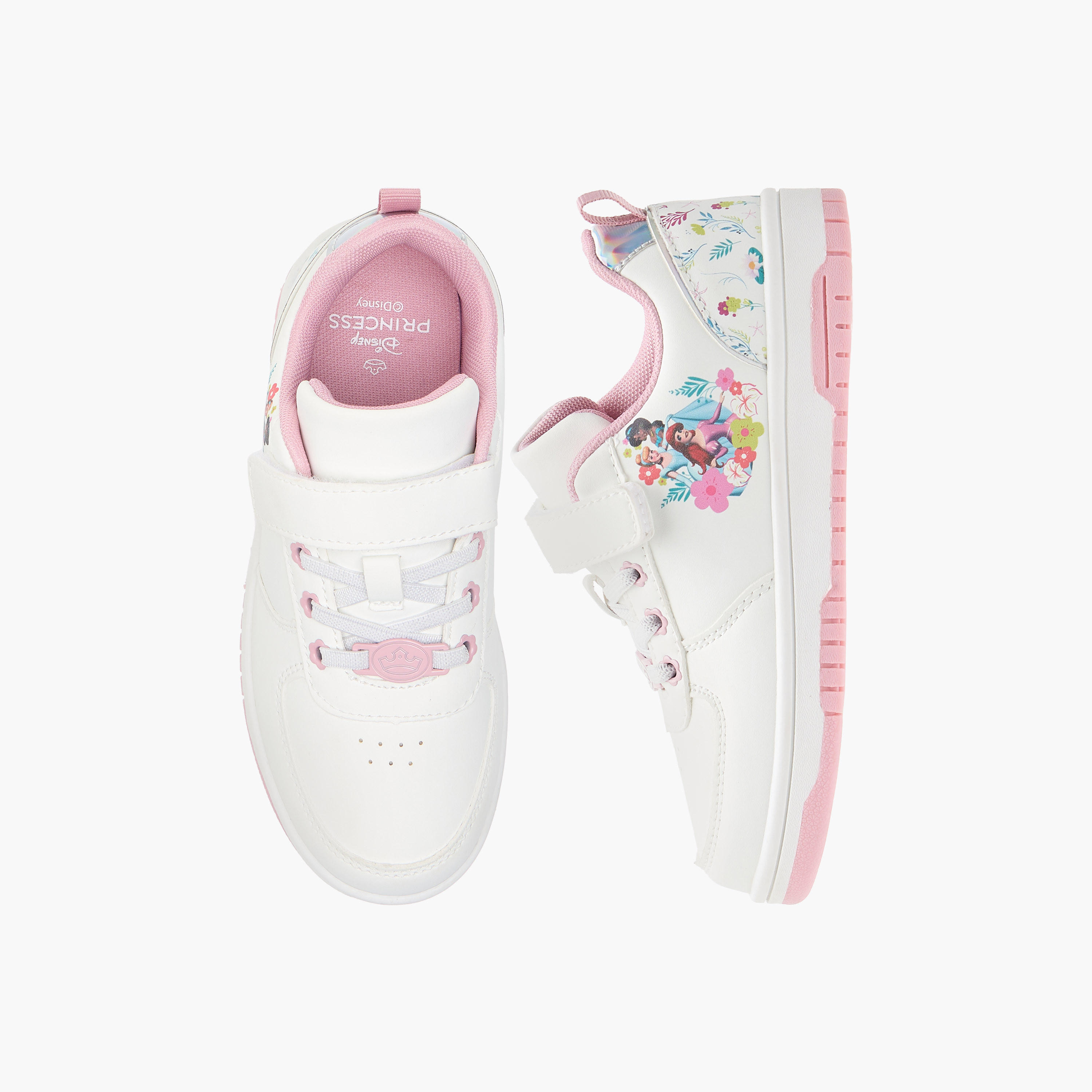 حذاء سنيكرز بشريط إغلاق لاصق وطبعات الأميرات من ديزني-girls-shoes-sneakers-image-1