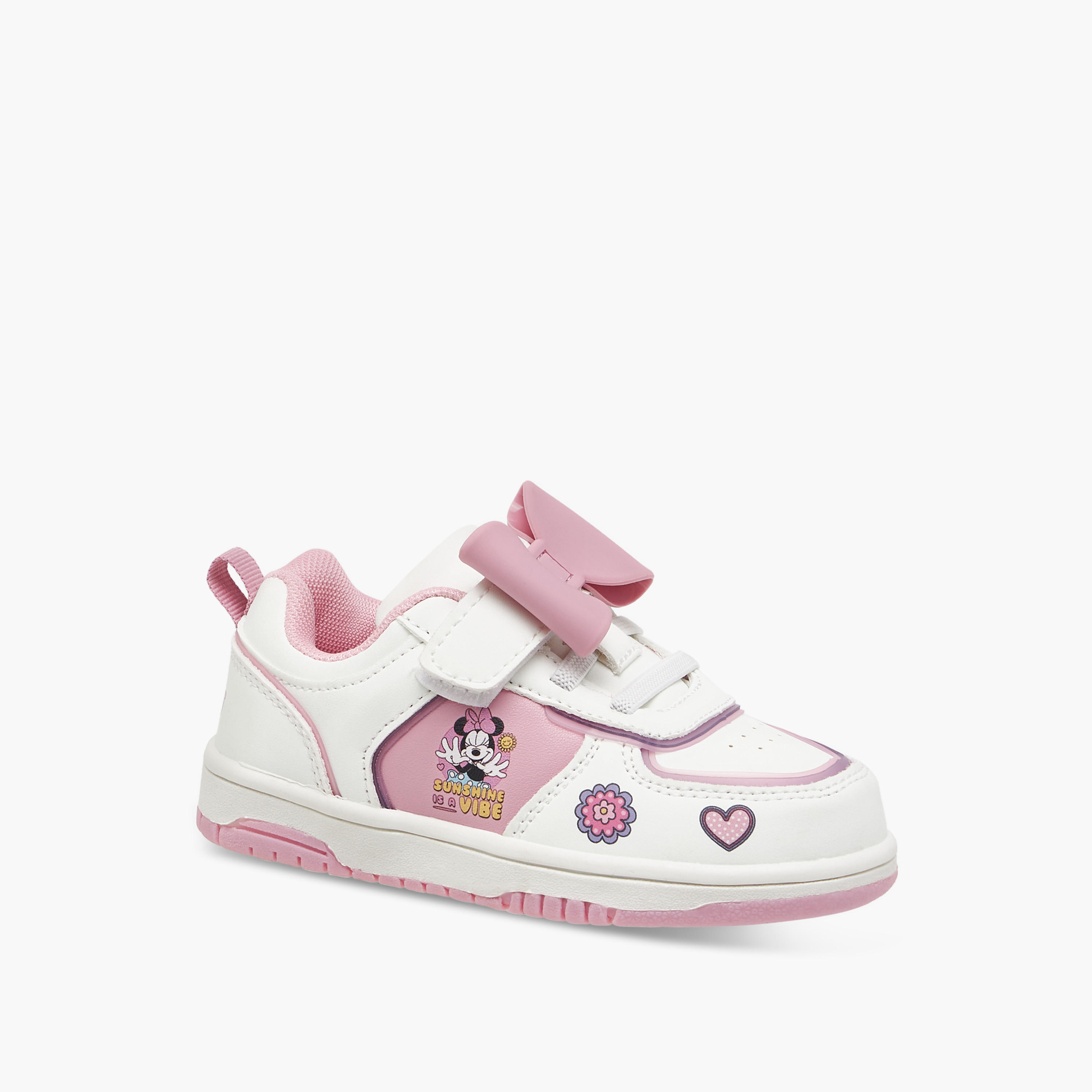 حذاء سنيكرز بشريط إغلاق لاصق وزينة ميني ماوس من ديزني-girls-shoes-sneakers-image-2