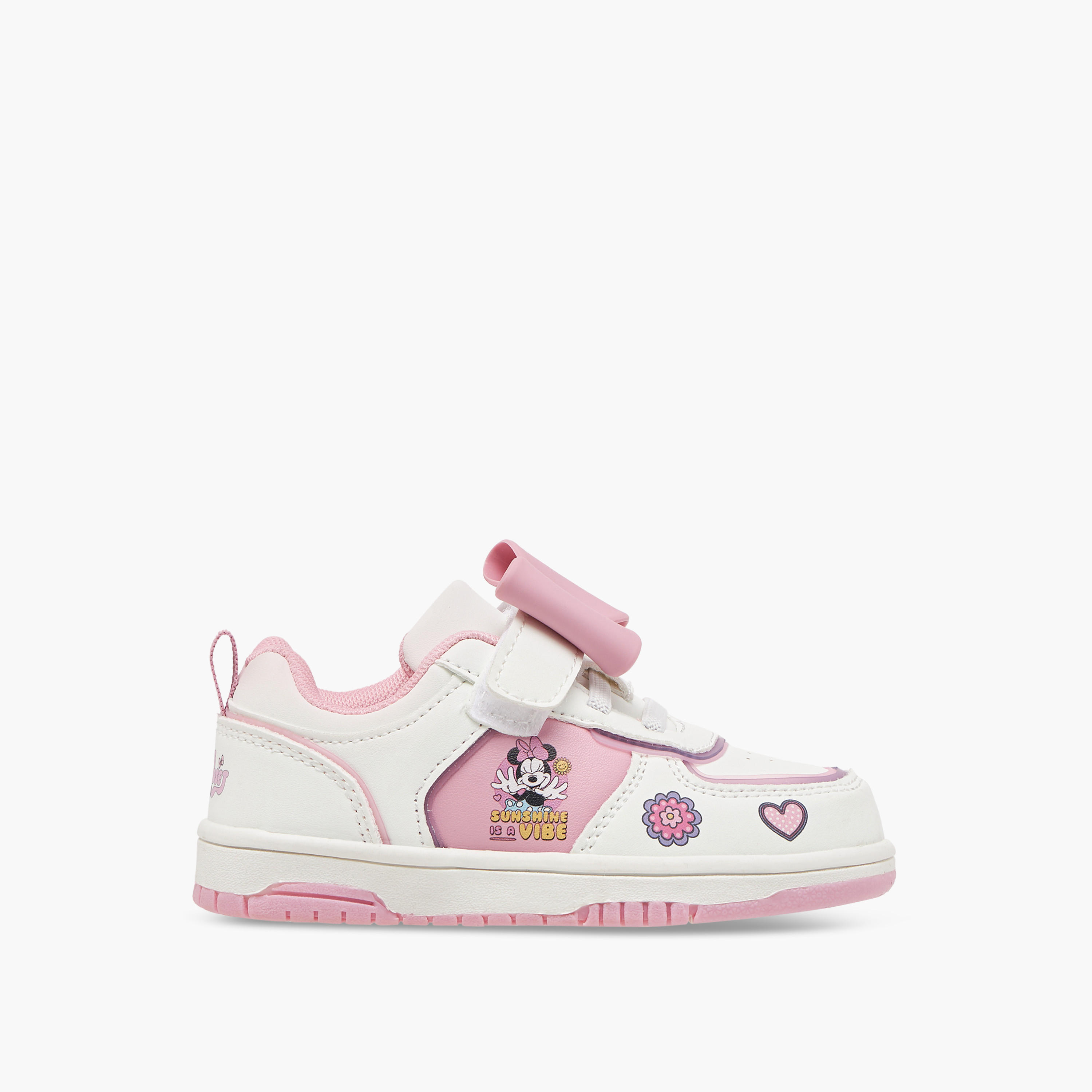 حذاء سنيكرز بشريط إغلاق لاصق وزينة ميني ماوس من ديزني-girls-shoes-sneakers-image-3