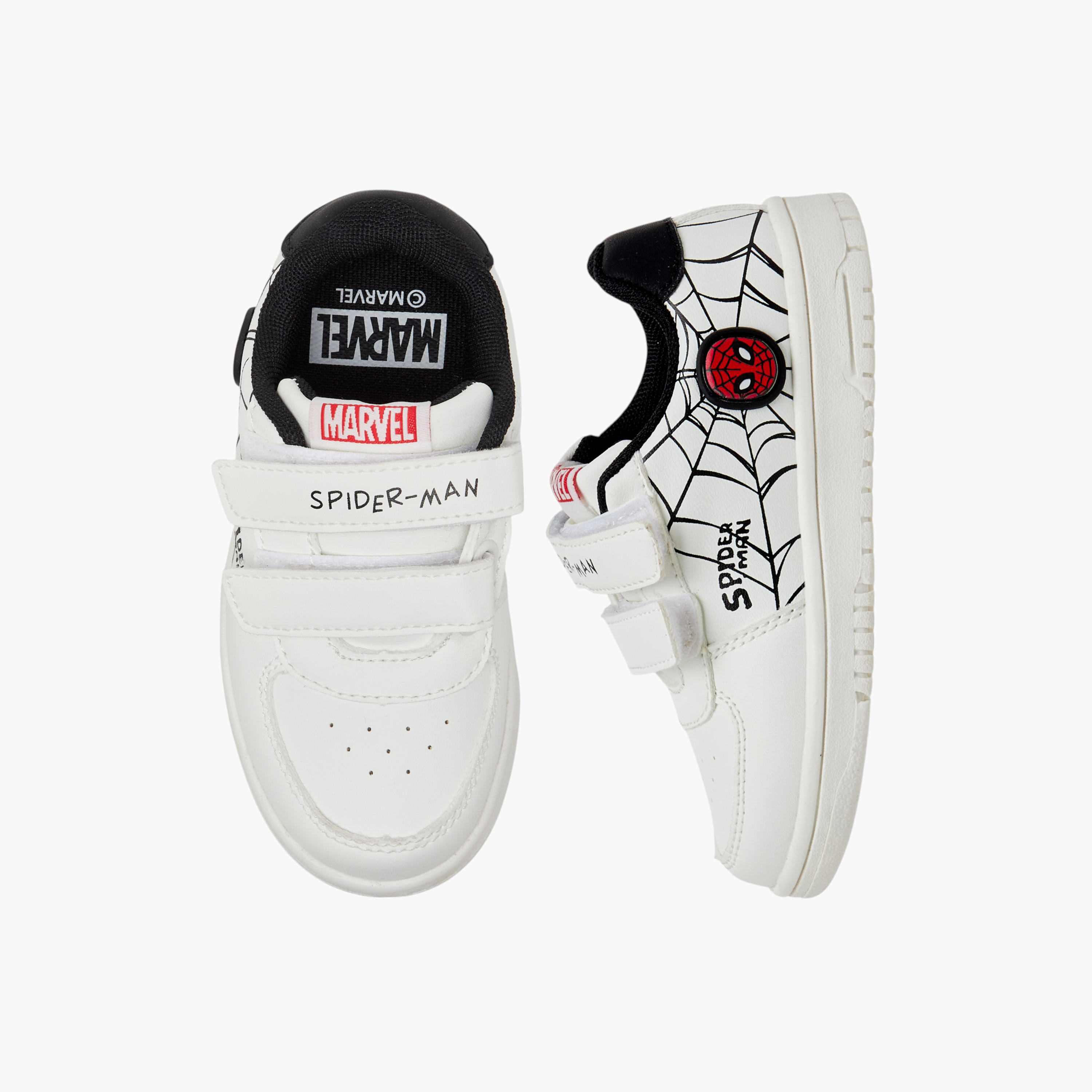 Spider-Man Print Sneakers with Hook and Loop Closure-boys-shoes-sneakers-image-1