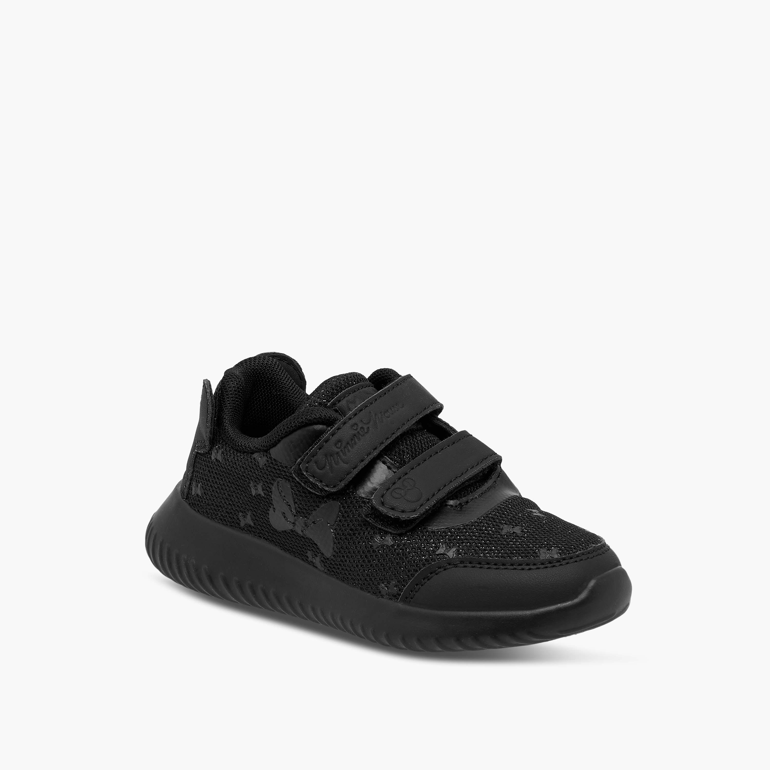 Disney Minnie Mouse Logo Embossed School Shoes with Hook and Loop Closure-girls-shoes-schoolshoes-image-2