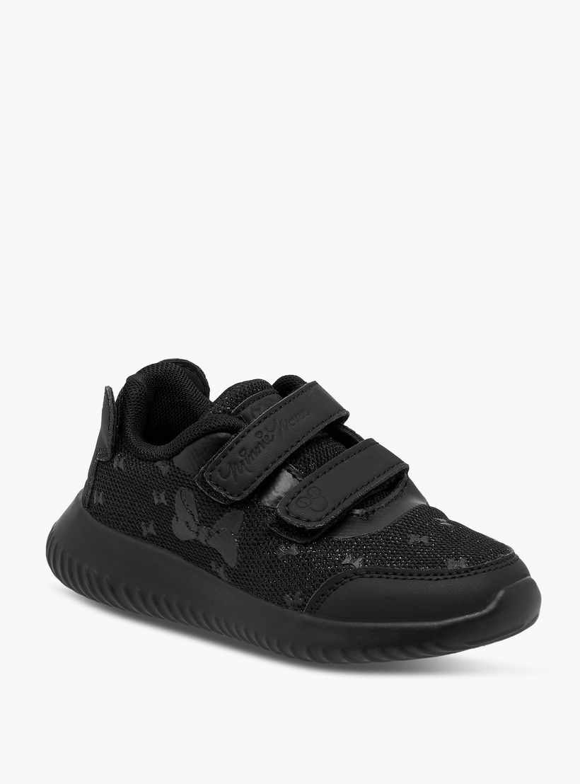 Disney Minnie Mouse Logo Embossed School Shoes with Hook and Loop Closure-girls-shoes-schoolshoes-image-2