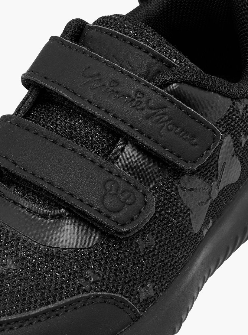 Disney Minnie Mouse Logo Embossed School Shoes with Hook and Loop Closure-girls-shoes-schoolshoes-image-4