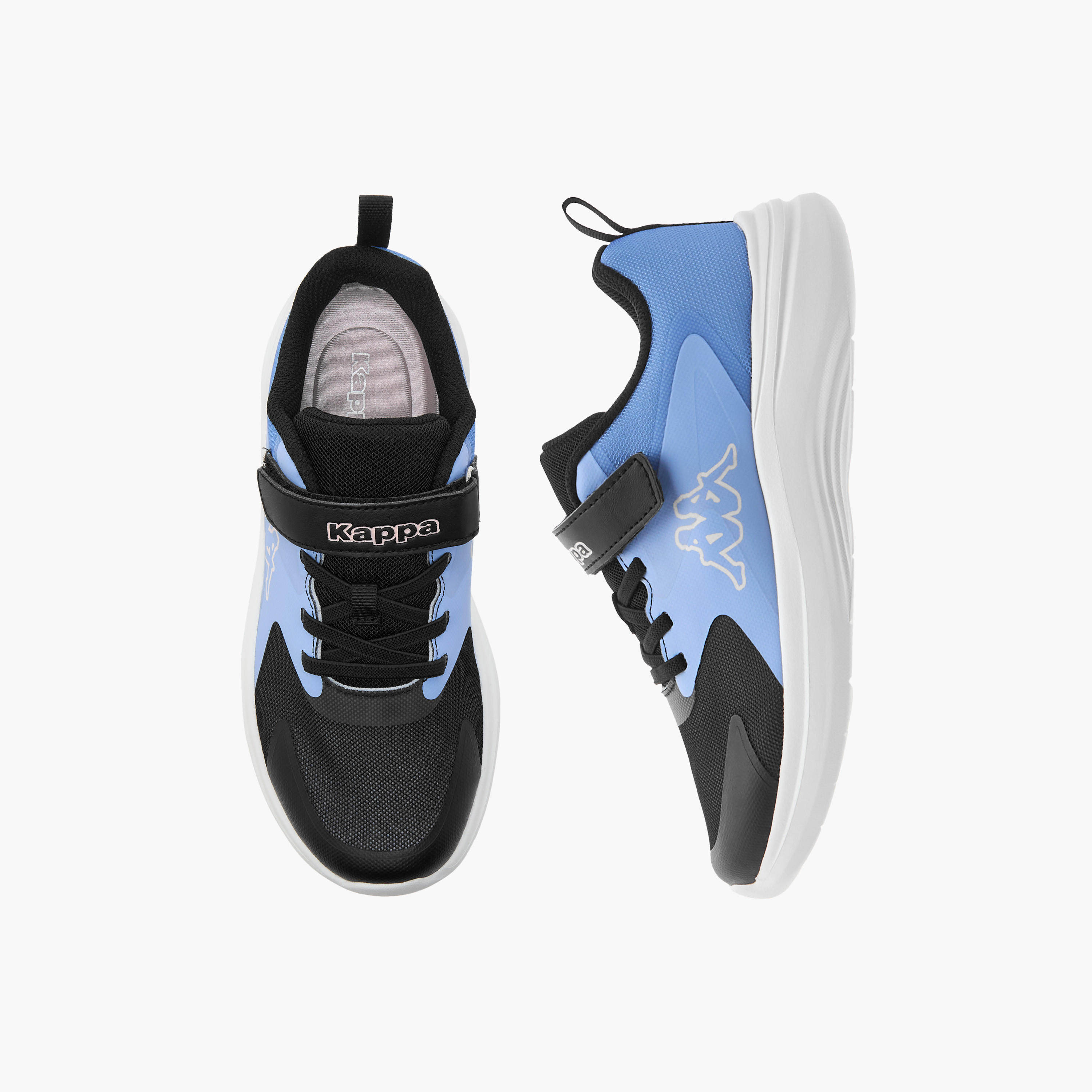 Kappa Girls' Colourblock Sports Shoes with Hook and Loop Closure-girls-shoes-sneakers-image-1