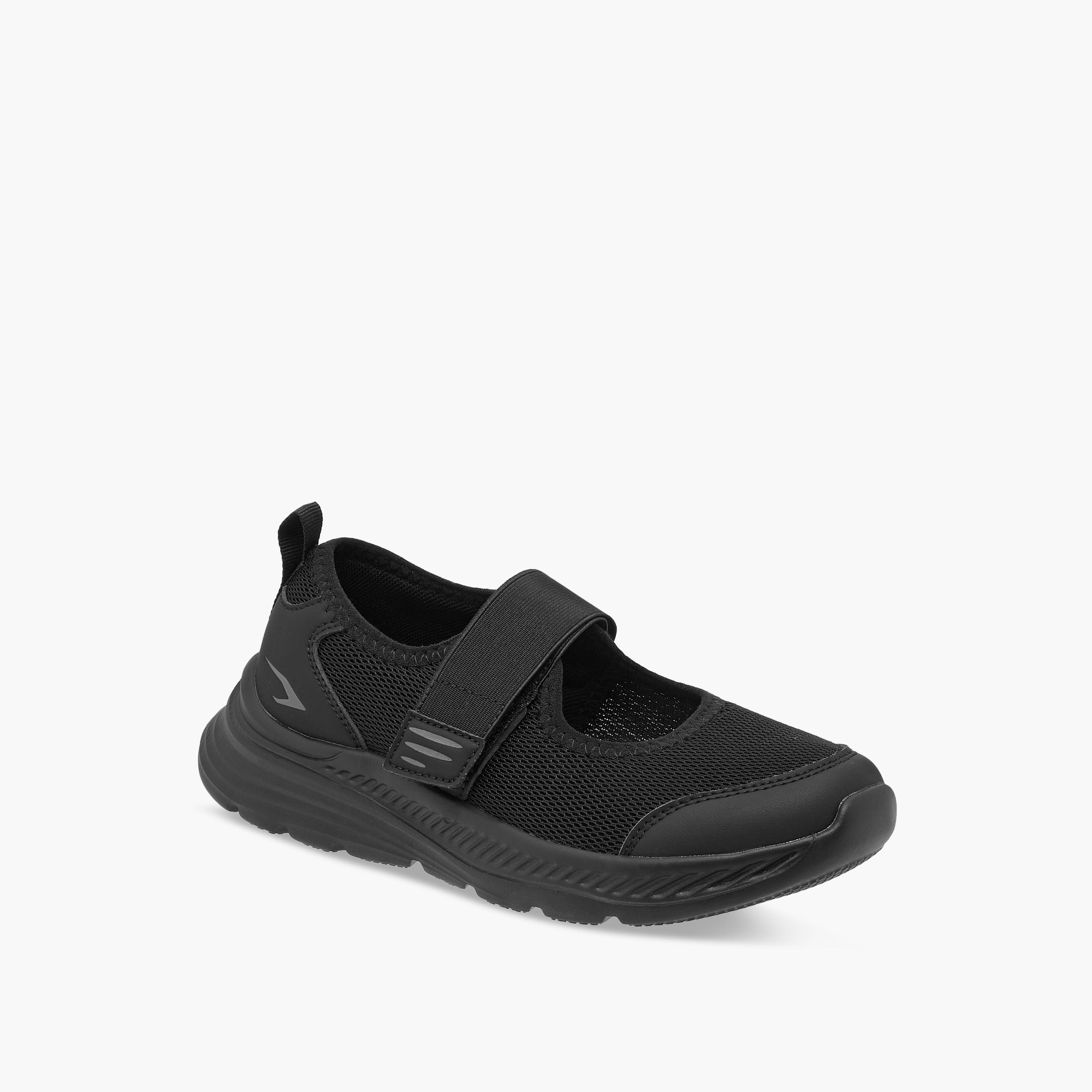 Dash Textured Mary Jane School Shoes with Hook and Loop Closure-girls-shoes-maryjanes-image-2
