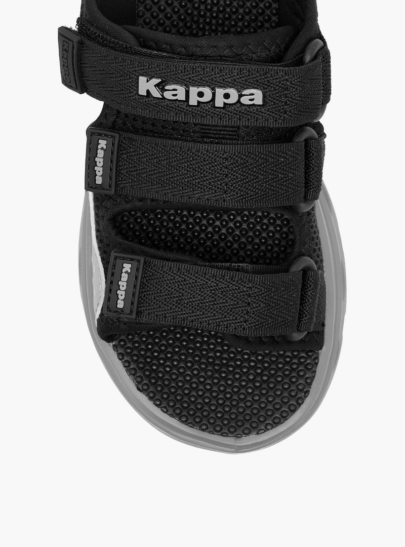 صندل مسطح بتفاصيل شعار وشريط إغلاق لاصق للأولاد من كابا-boys-shoes-sandals-image-3