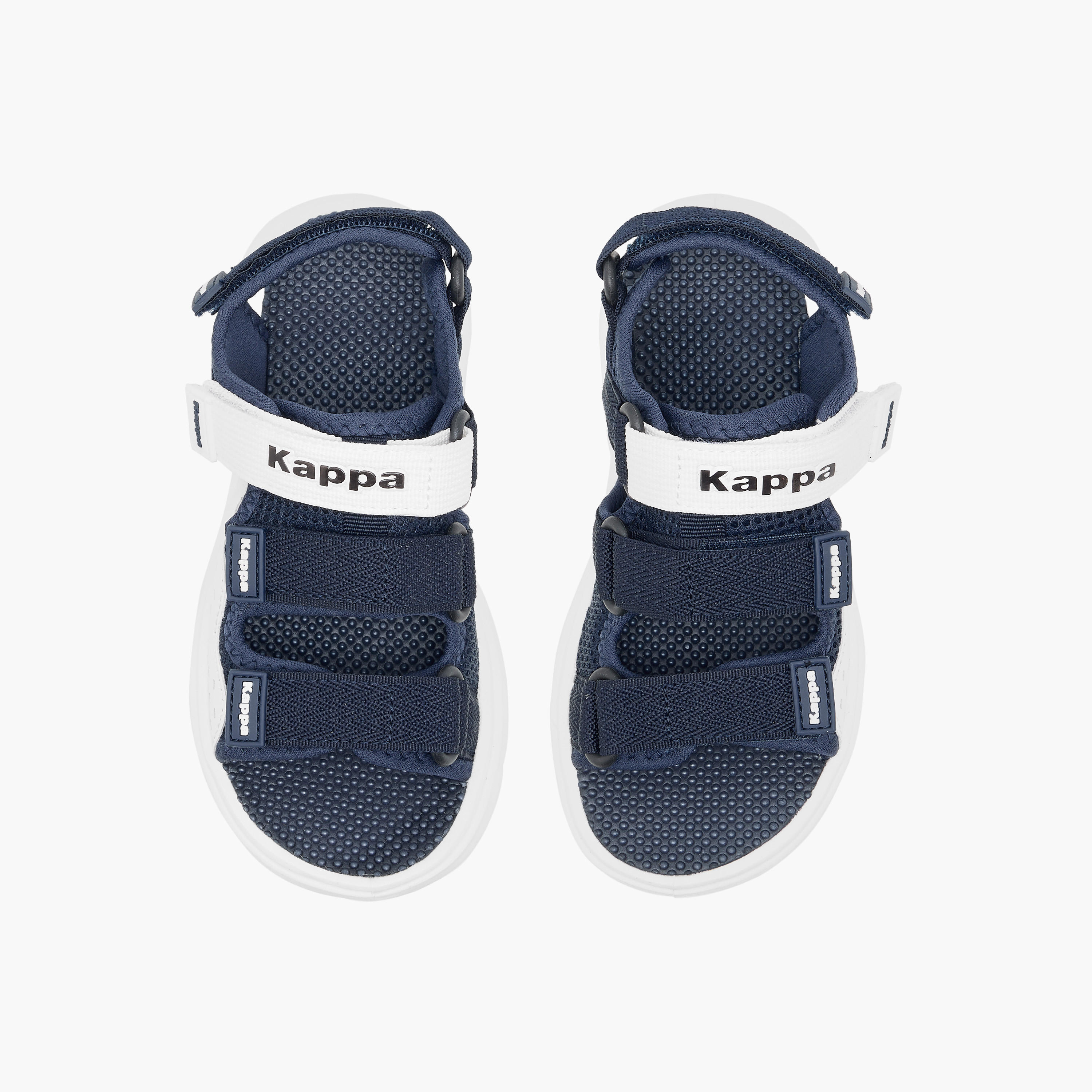 صندل مسطح بتفاصيل شعار وشريط إغلاق لاصق للأولاد من كابا-boys-shoes-sandals-image-1