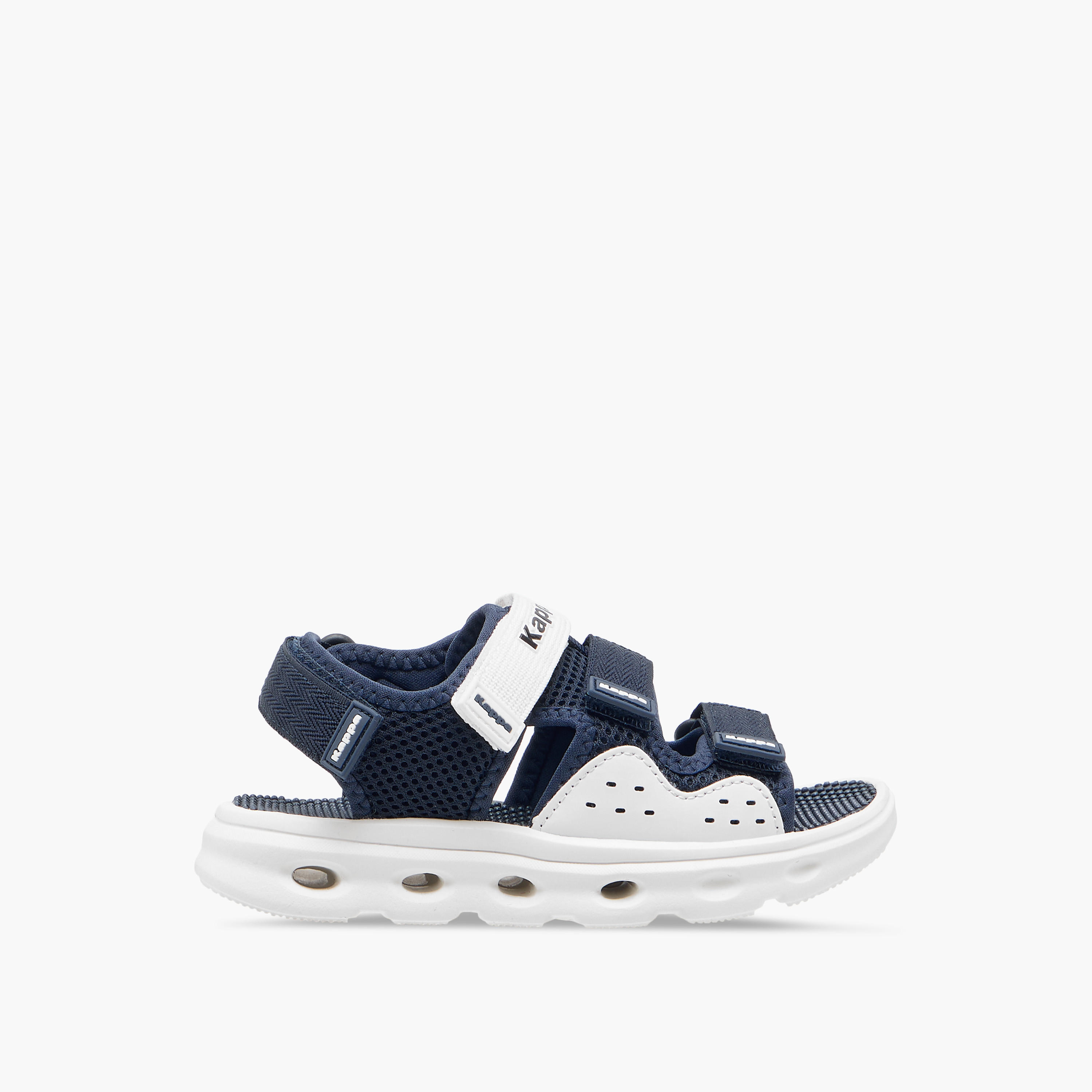 صندل مسطح بتفاصيل شعار وشريط إغلاق لاصق للأولاد من كابا-boys-shoes-sandals-image-2