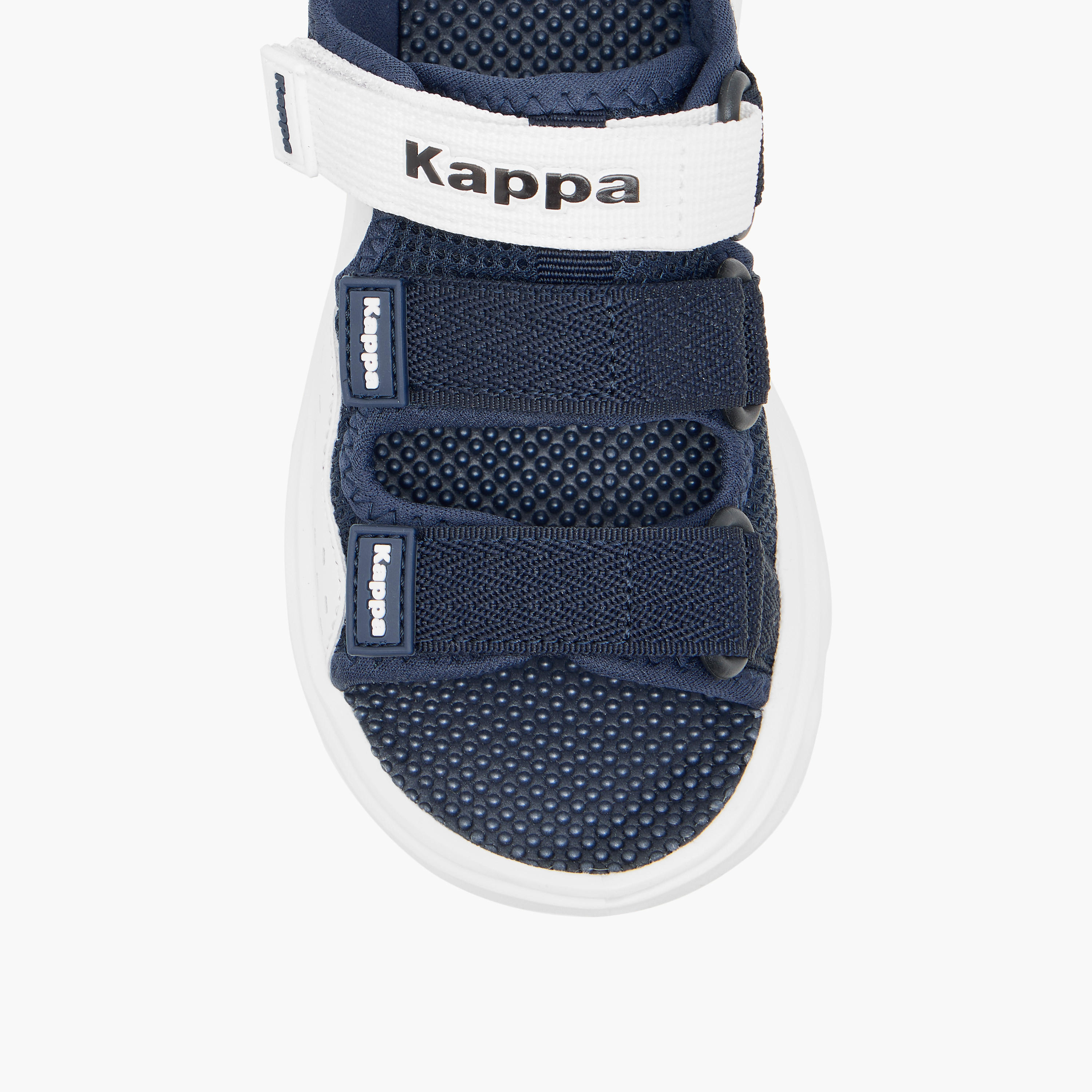 صندل مسطح بتفاصيل شعار وشريط إغلاق لاصق للأولاد من كابا-boys-shoes-sandals-image-3