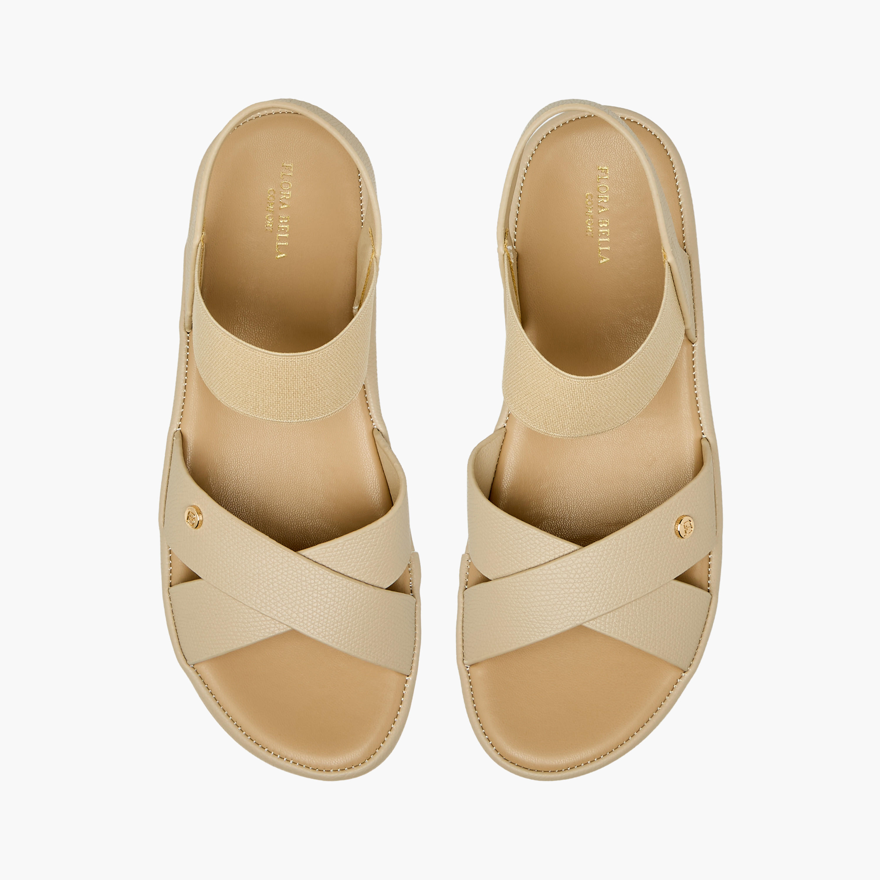 صندل بحزام متقاطع بارز الملمس للنساء من فلورا بيلا-women-shoes-flats-sandals-image-1