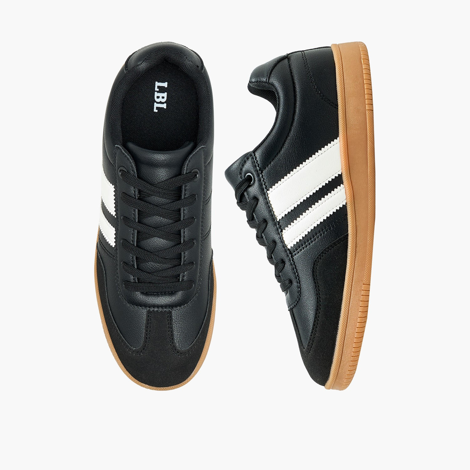 حذاء سنيكرز مخطط طول الكاحل برباط للرجال من إل بي إل من شو إكسبريس-men-shoes-sneakers-image-1