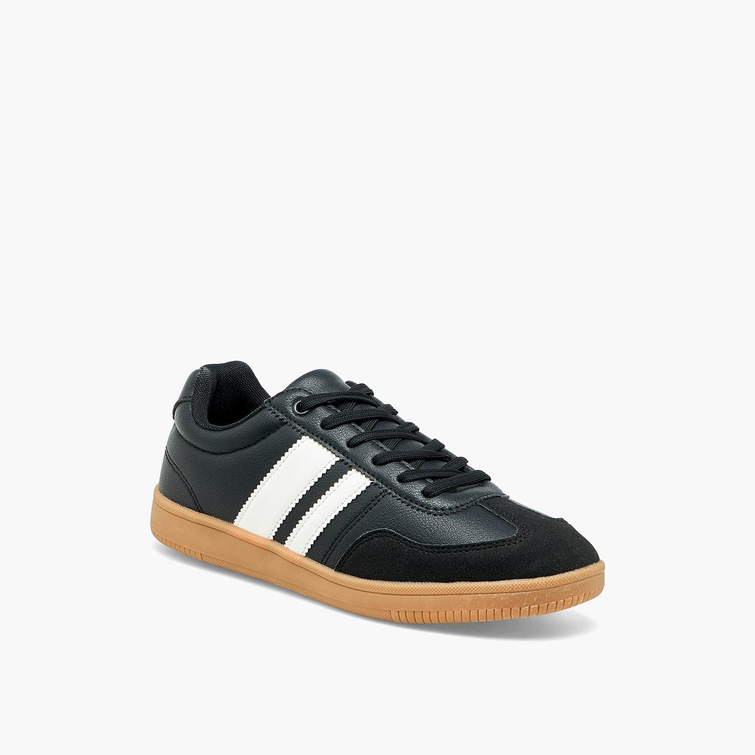 حذاء سنيكرز مخطط طول الكاحل برباط للرجال من إل بي إل من شو إكسبريس-men-shoes-sneakers-image-2