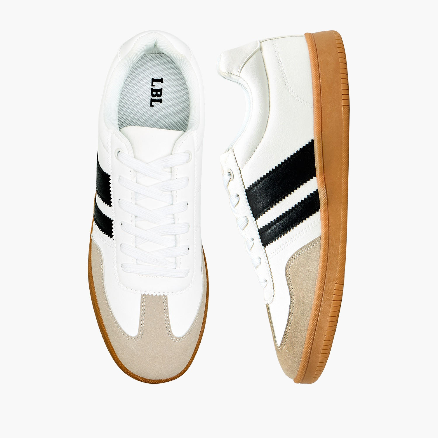 حذاء سنيكرز مخطط طول الكاحل برباط للرجال من إل بي إل من شو إكسبريس-men-shoes-sneakers-image-1