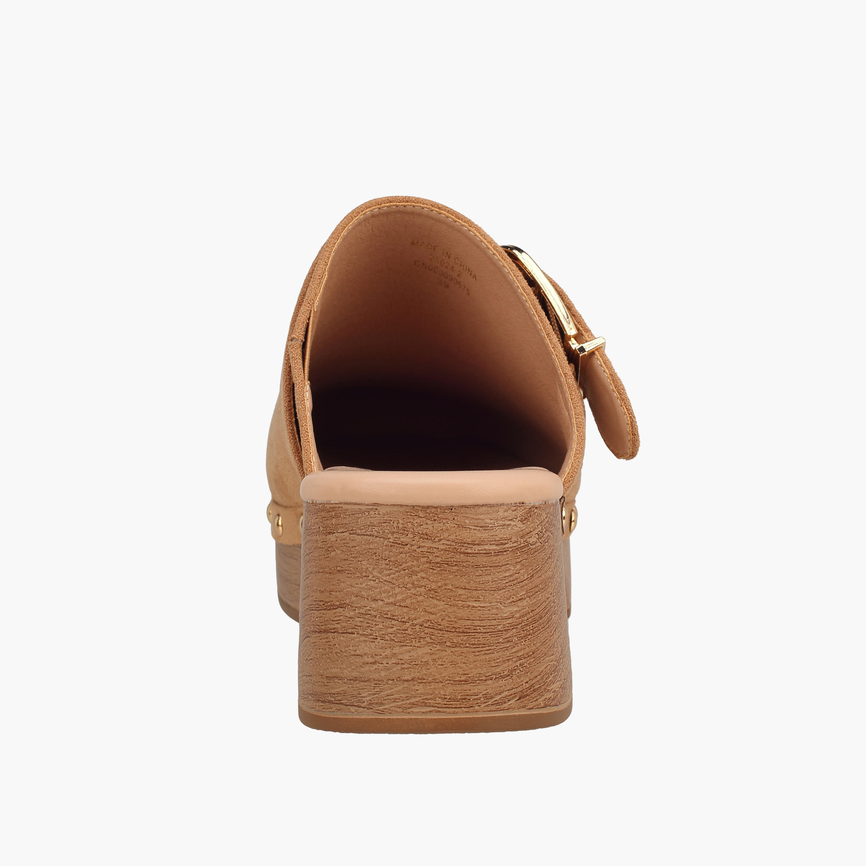 Surestep Women Buckle Detail Lightweight Block Heel Mules with Rivet Detailing-women-shoes-sandals-heeled-image-5