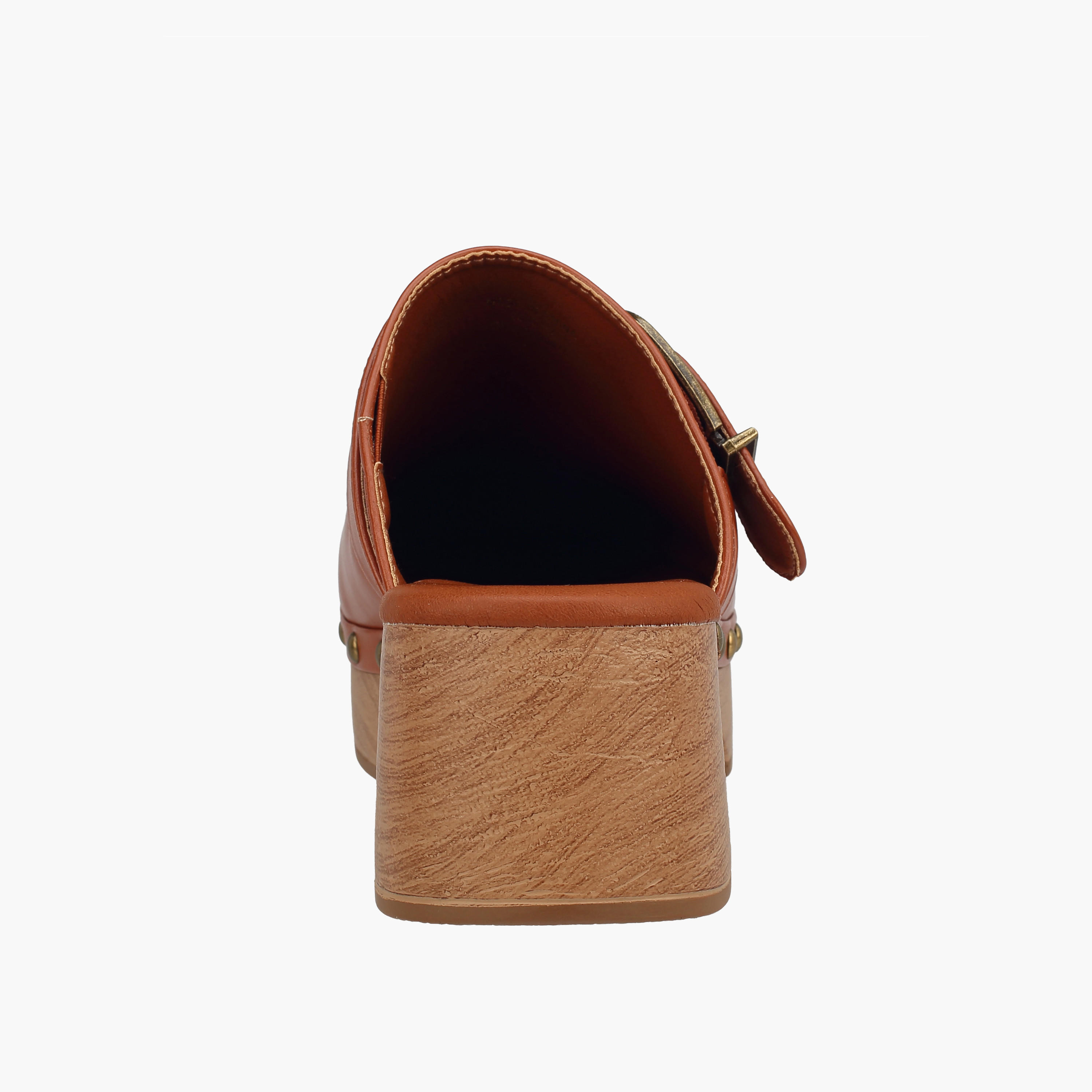 Surestep Women Buckle Detail Lightweight Block Heel Mules with Rivet Detailing-women-shoes-sandals-heeled-image-5