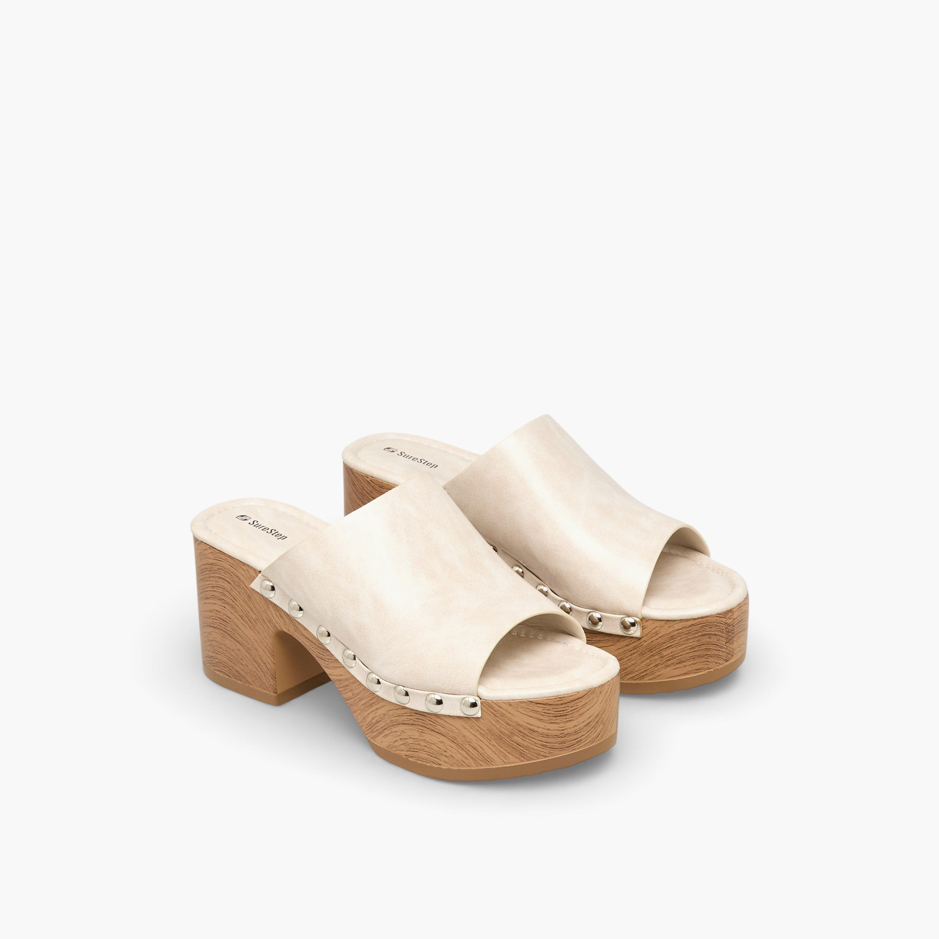 صندل نسائي خفيف الوزن بكعب بلاتفورم من شورستيب، مزين بالمسامير وتفاصيل برشام-women-shoes-sandals-heeled-image-1