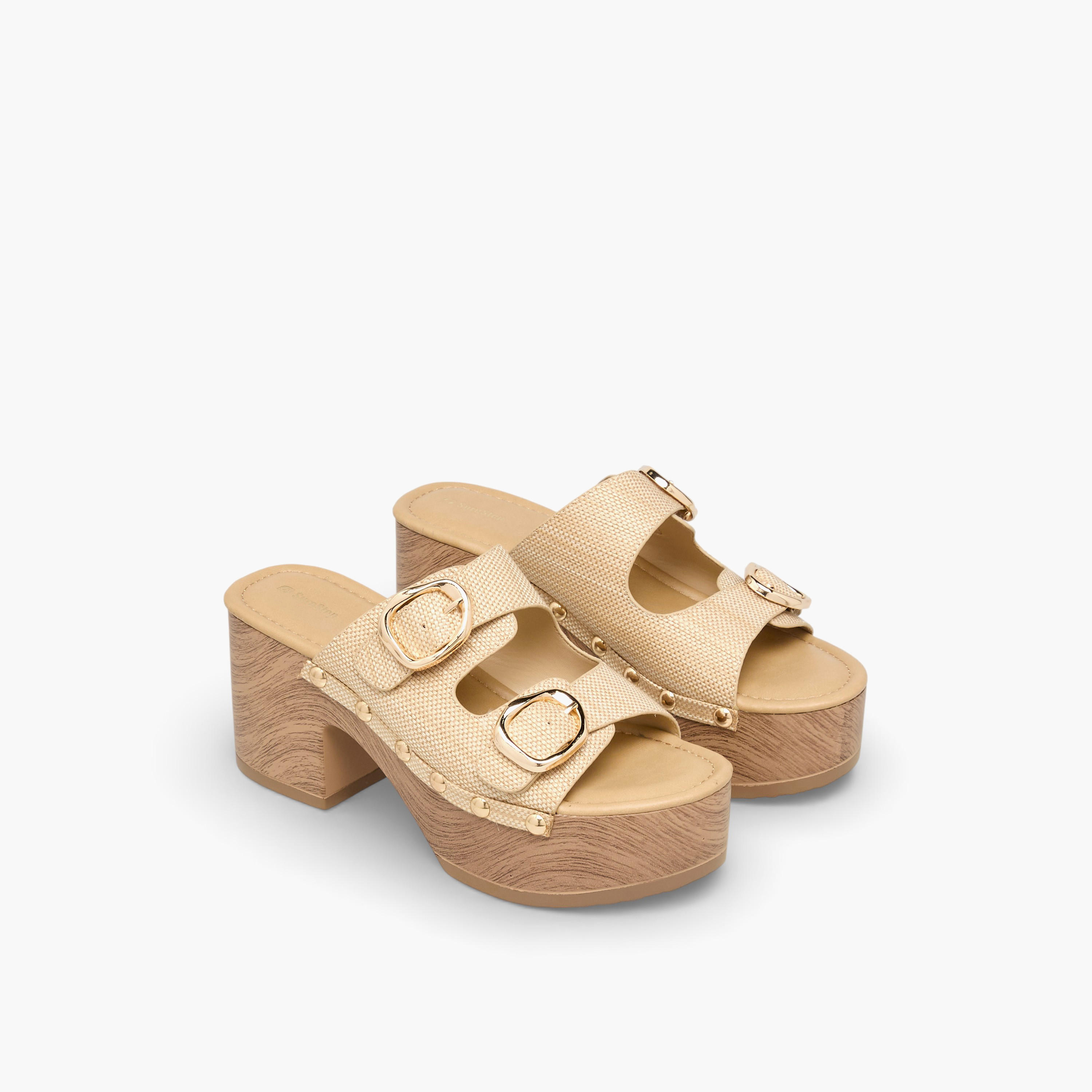 صندل بلاتفورم خفيف الوزن مزين بإبزيم وحواف مرصعة للنساء من شورستيب-women-shoes-sandals-heeled-image-1