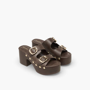 Surestep Women Lightweight Buckle Detail Platform Sandals with Studded Trim-women-shoes-sandals-image-1