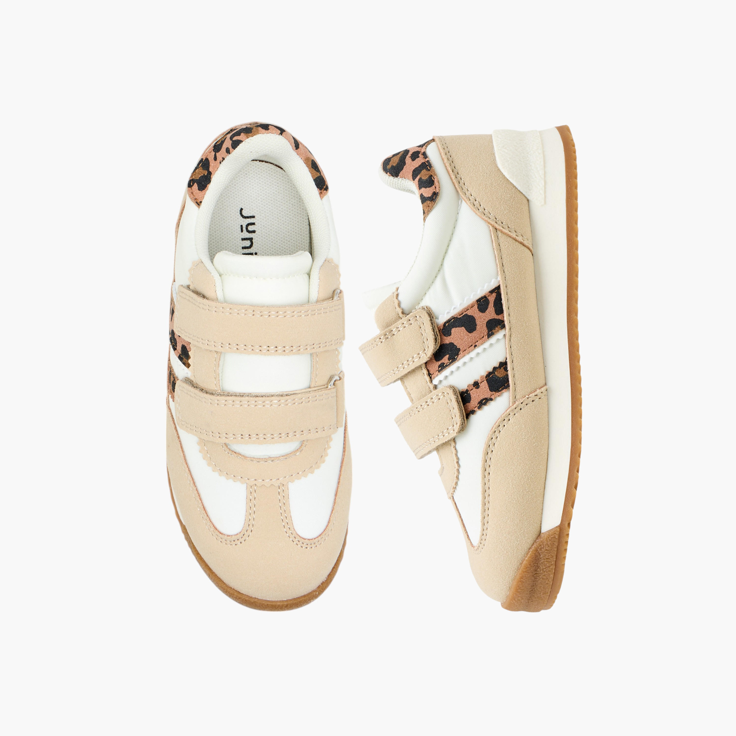 Juniors Printed Sneakers with Hook and Loop Closure-girls-shoes-sneakers-image-1