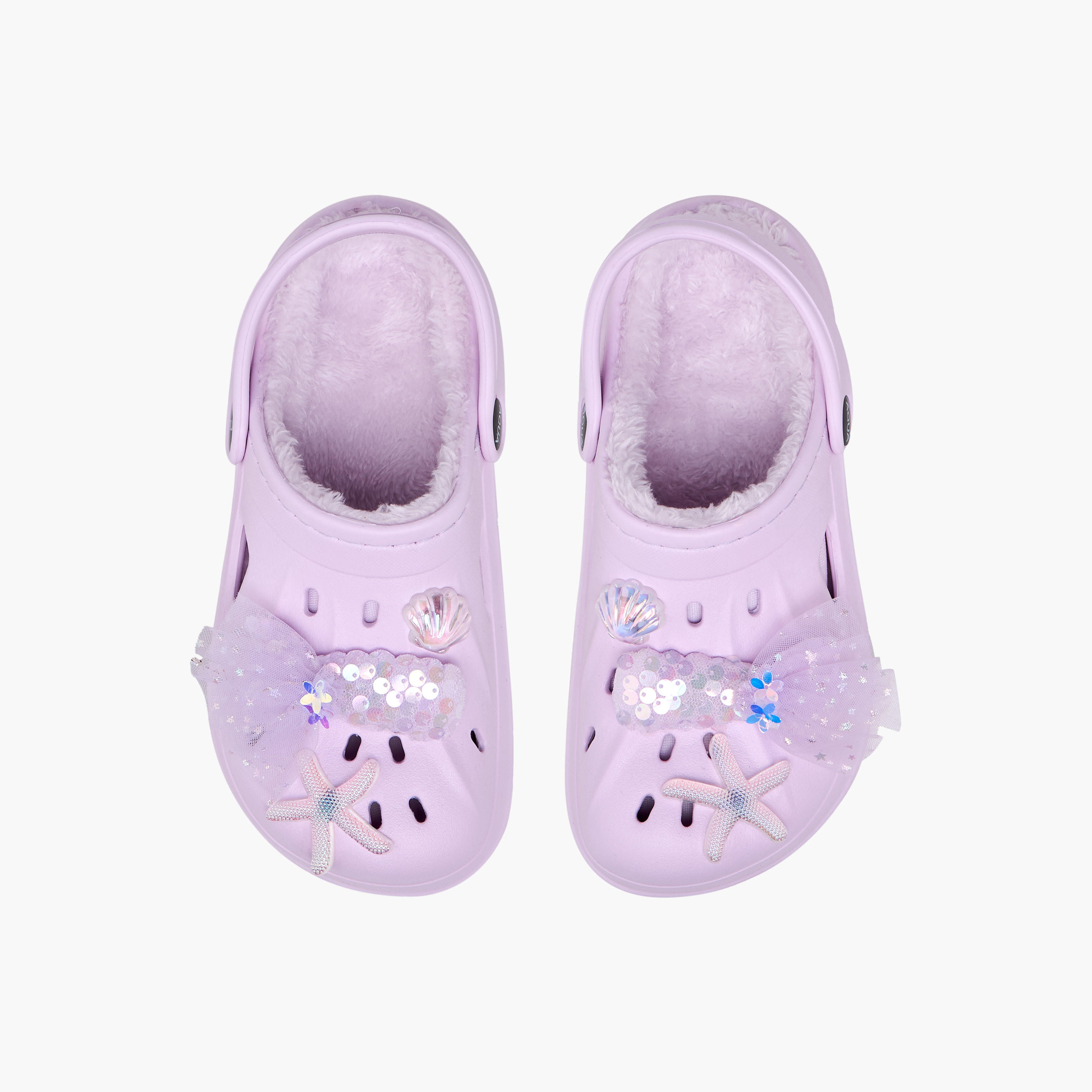 صندل كلوج بحزام خلفي وتفاصيل فرو وجيبيتز من أكوا-girls-shoes-sandals-image-1