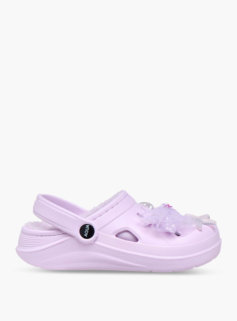 صندل كلوج بحزام خلفي وتفاصيل فرو وجيبيتز من أكوا-girls-shoes-sandals-image-8