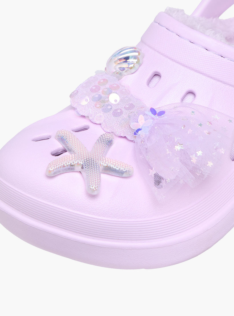 صندل كلوج بحزام خلفي وتفاصيل فرو وجيبيتز من أكوا-girls-shoes-sandals-image-9