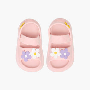 Aqua Flower Accent Sandals with Backstrap-girls-shoes-image-1