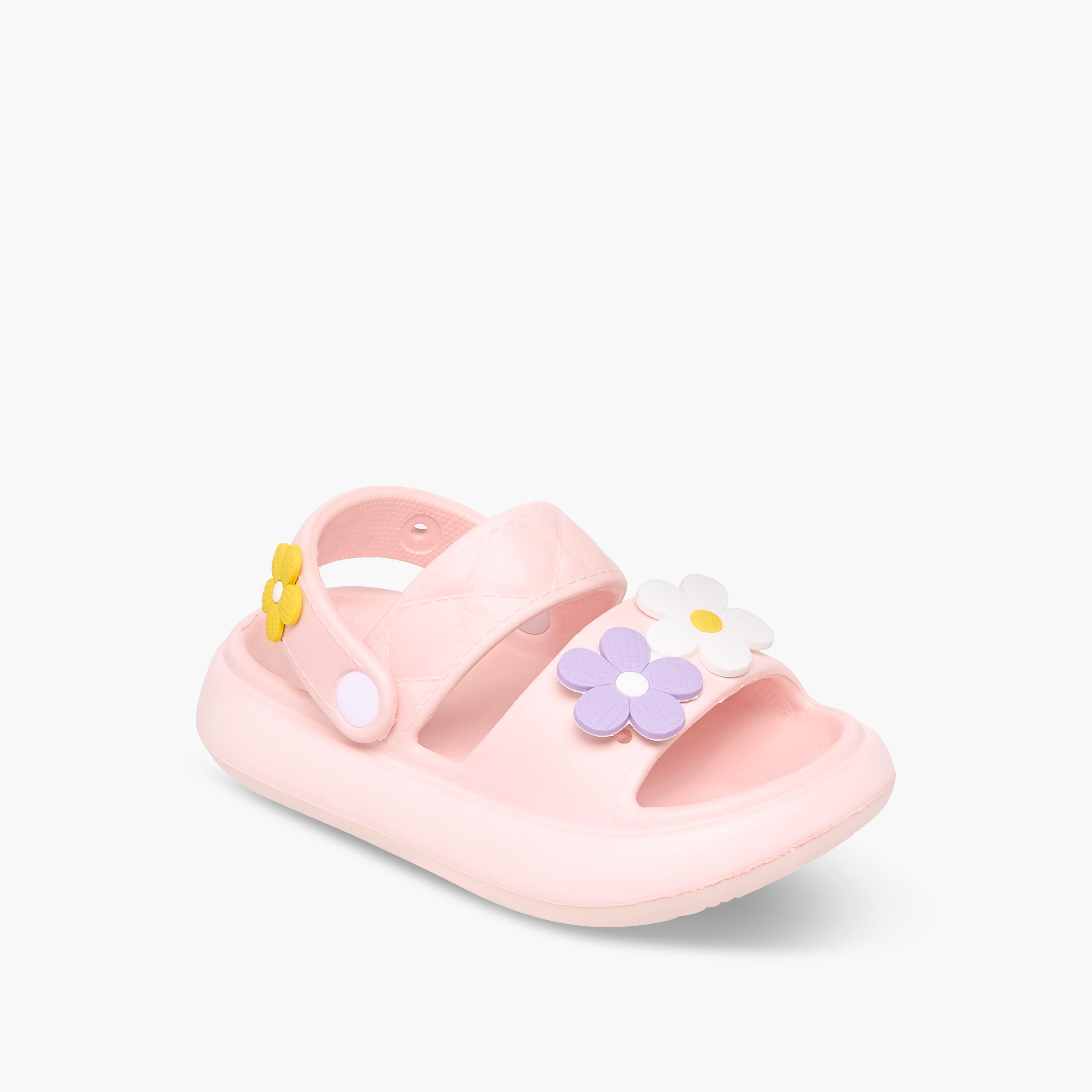 صندل بحزام خلفي وزينة زهور ماء-girls-shoes-sandals-image-2