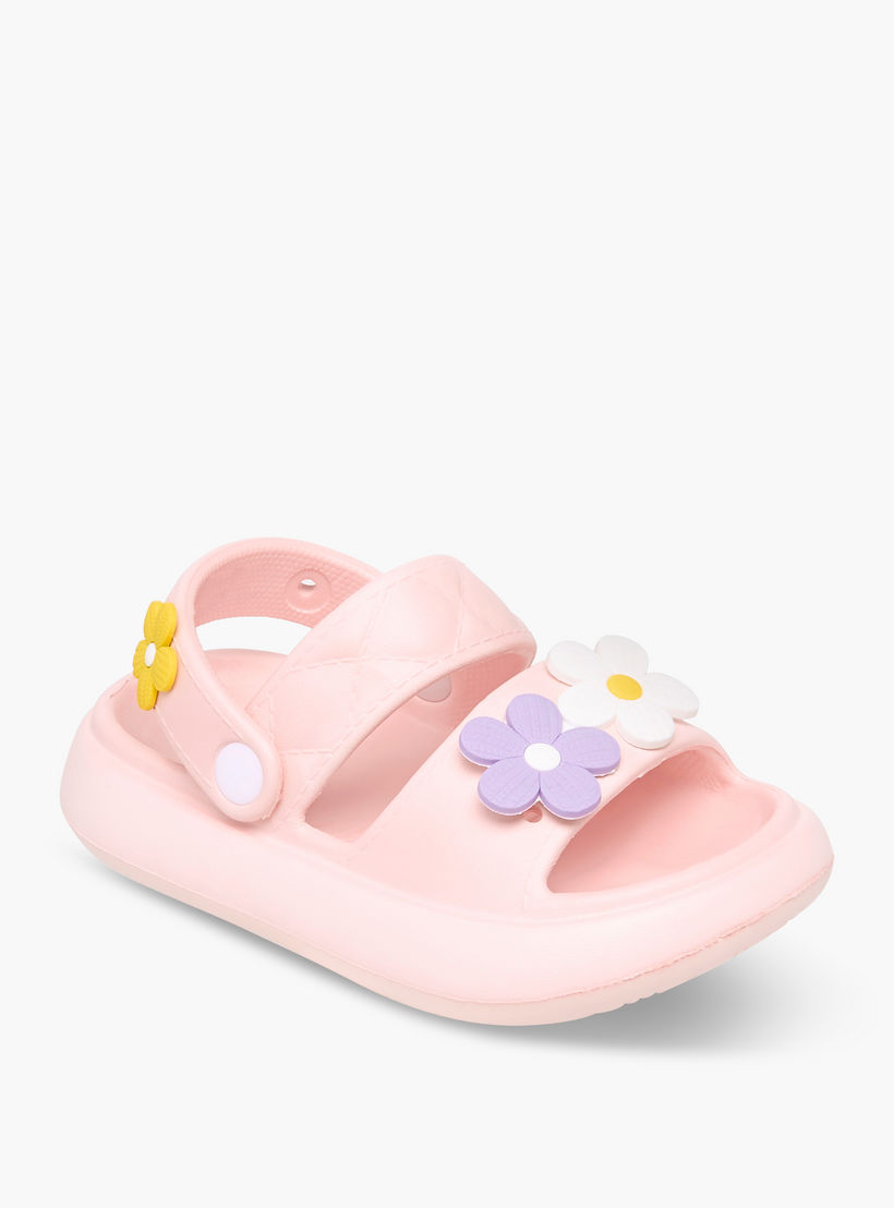 صندل بحزام خلفي وزينة زهور ماء-girls-shoes-sandals-image-2