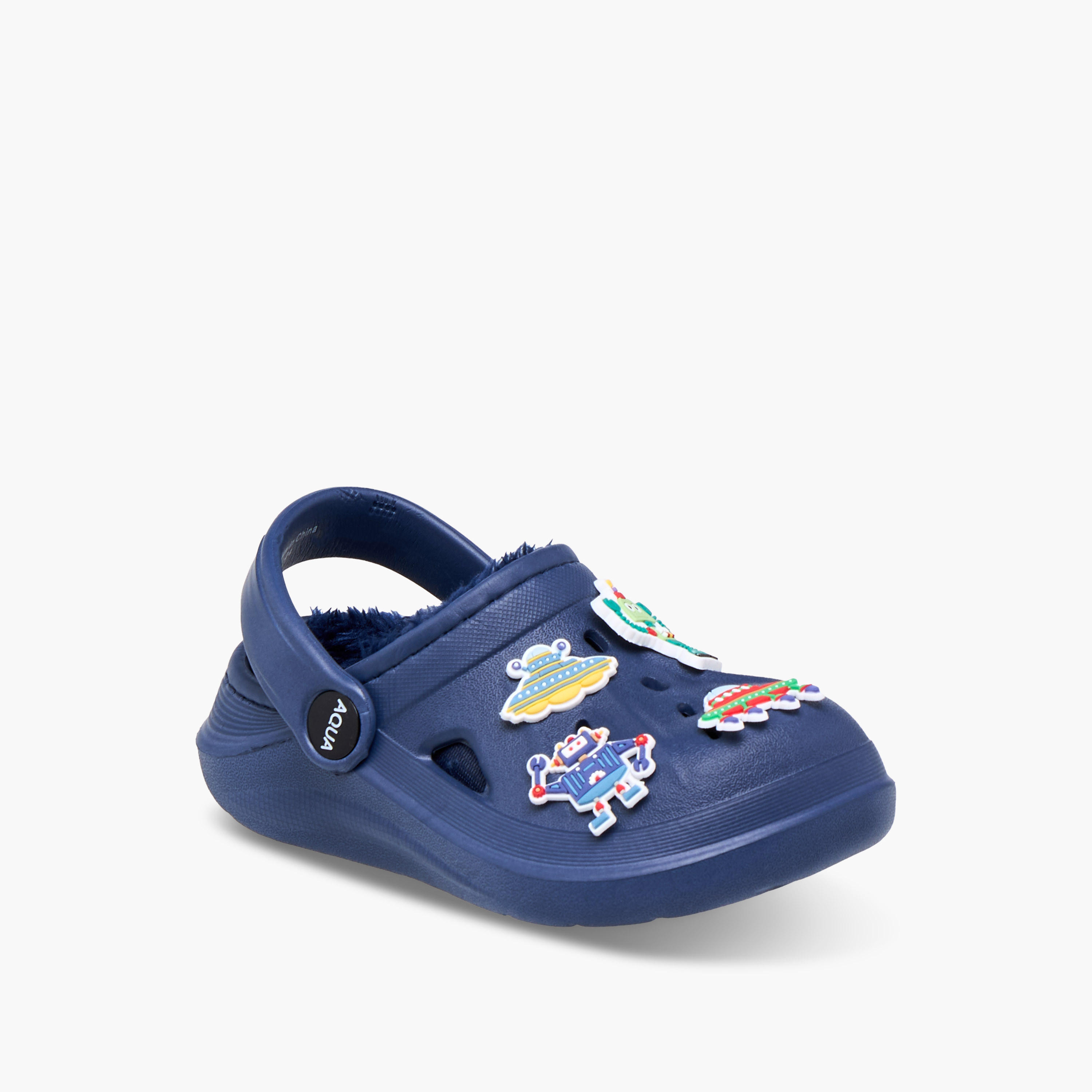 Aqua Jibbitz Faux Fur Clogs with Backstrap-boys-shoes-sandals-image-2