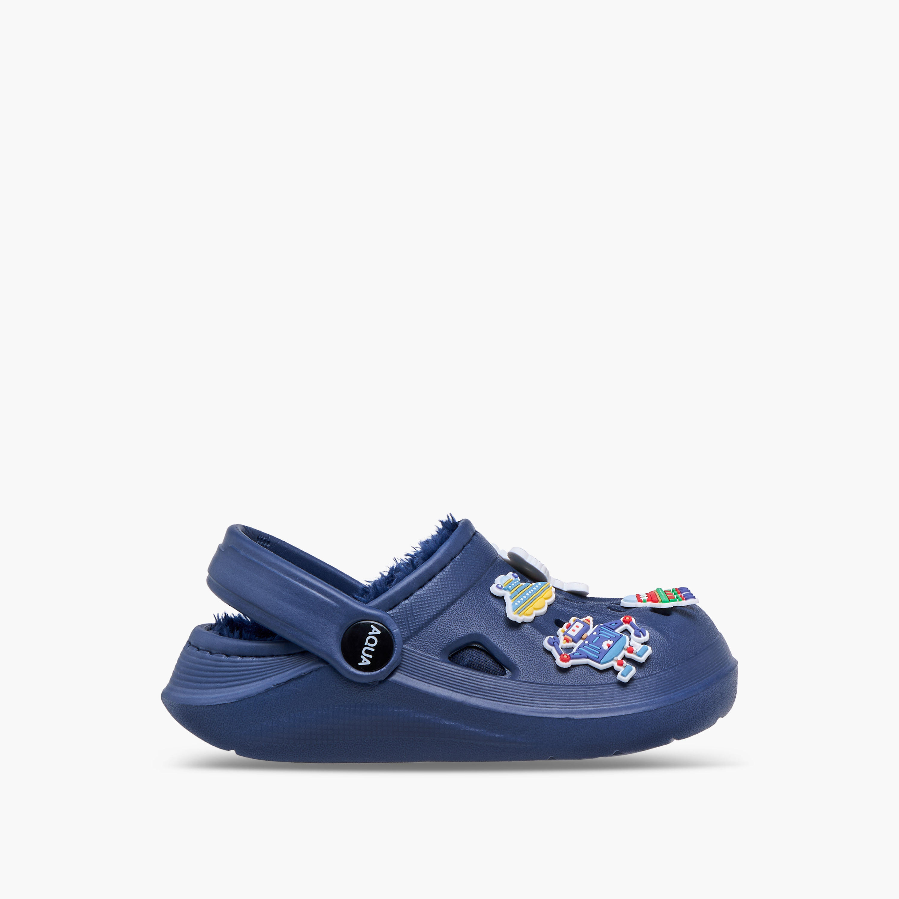 Aqua Jibbitz Faux Fur Clogs with Backstrap-boys-shoes-sandals-image-3